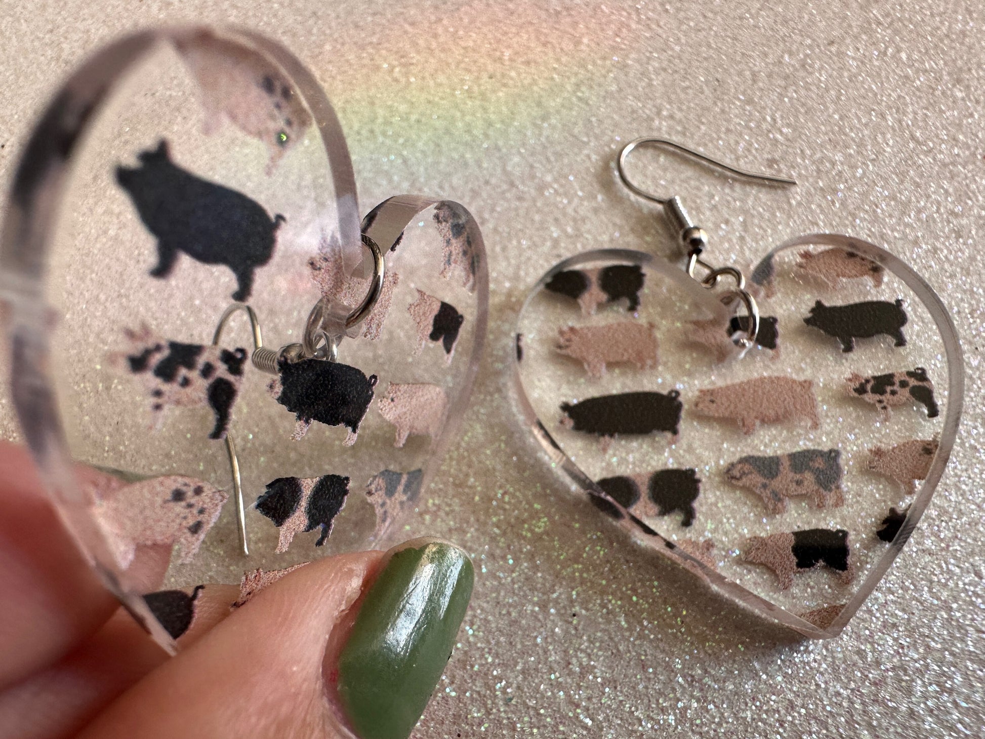 Pig Earrings: Laser Cut Acrylic Pigs, Piglet, Piggy, Oink, Farm Animals, Piggies, Pink, Spotted Pigs, Black Pigs, Gifts for Her/Him/Them