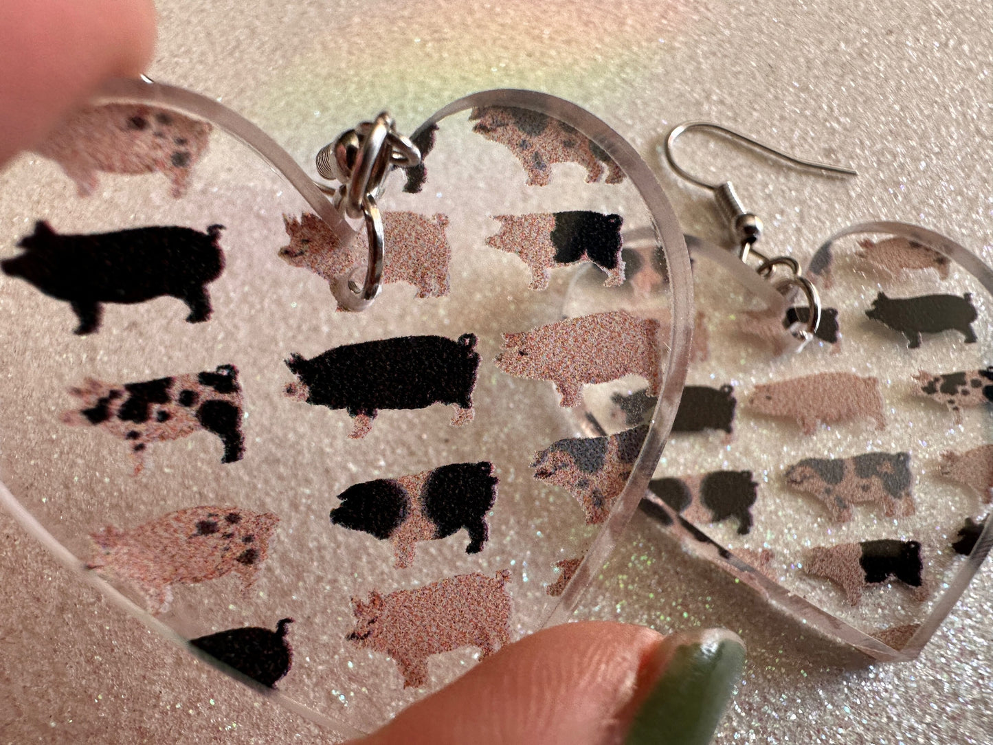 Pig Earrings: Laser Cut Acrylic Pigs, Piglet, Piggy, Oink, Farm Animals, Piggies, Pink, Spotted Pigs, Black Pigs, Gifts for Her/Him/Them