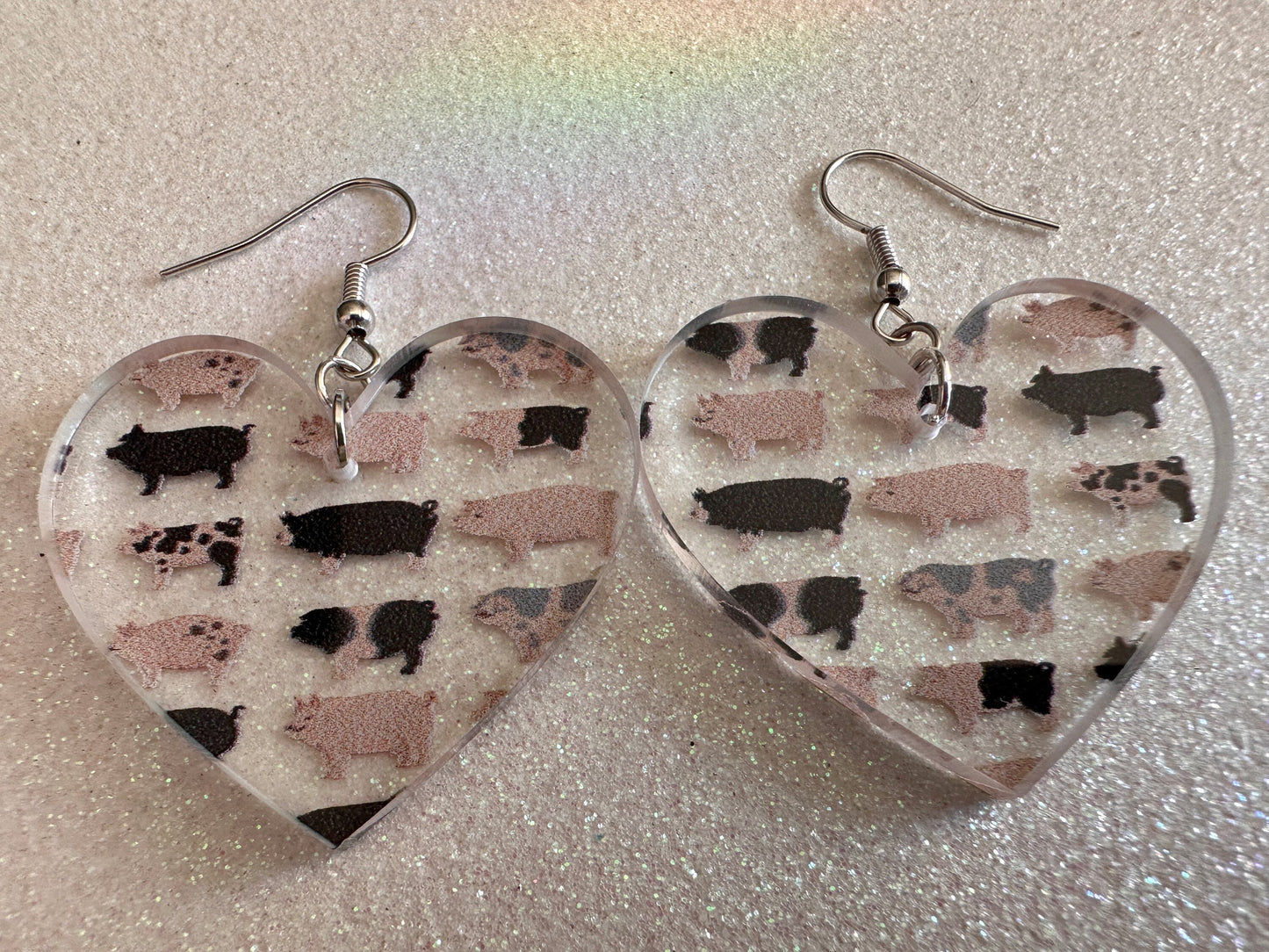 Pig Earrings: Laser Cut Acrylic Pigs, Piglet, Piggy, Oink, Farm Animals, Piggies, Pink, Spotted Pigs, Black Pigs, Gifts for Her/Him/Them