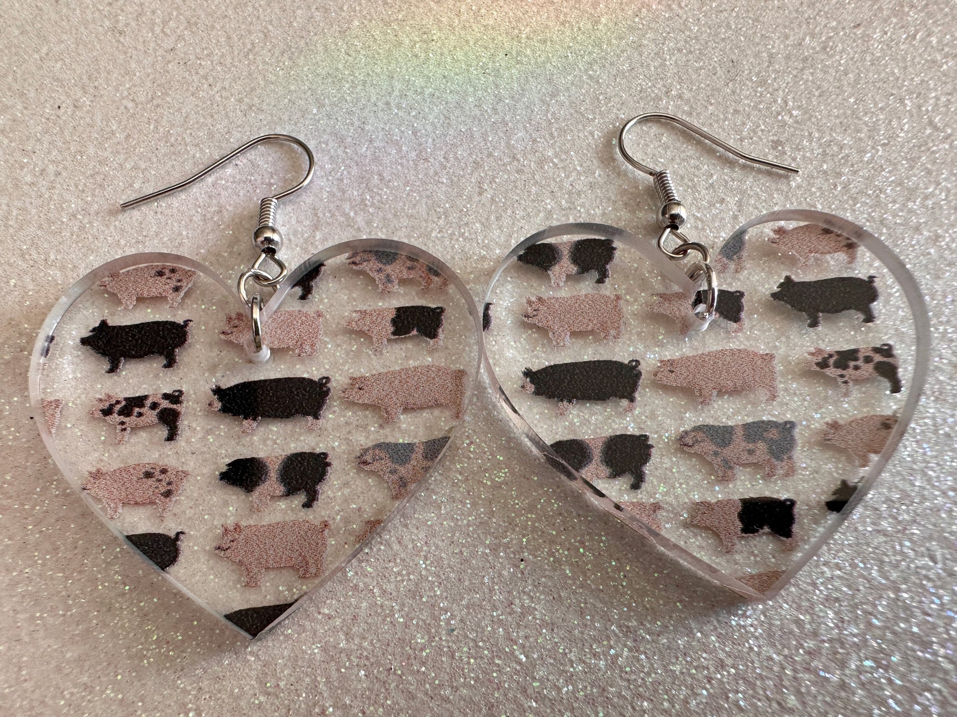 Pig Earrings: Laser Cut Acrylic Pigs, Piglet, Piggy, Oink, Farm Animals, Piggies, Pink, Spotted Pigs, Black Pigs, Gifts for Her/Him/Them