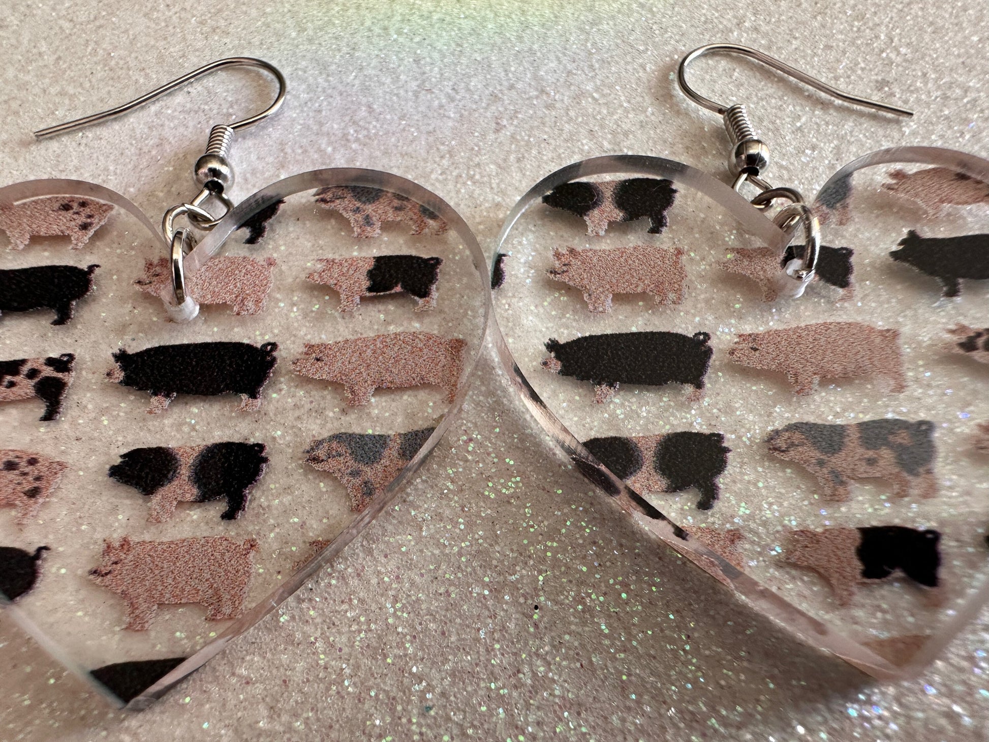 Pig Earrings: Laser Cut Acrylic Pigs, Piglet, Piggy, Oink, Farm Animals, Piggies, Pink, Spotted Pigs, Black Pigs, Gifts for Her/Him/Them