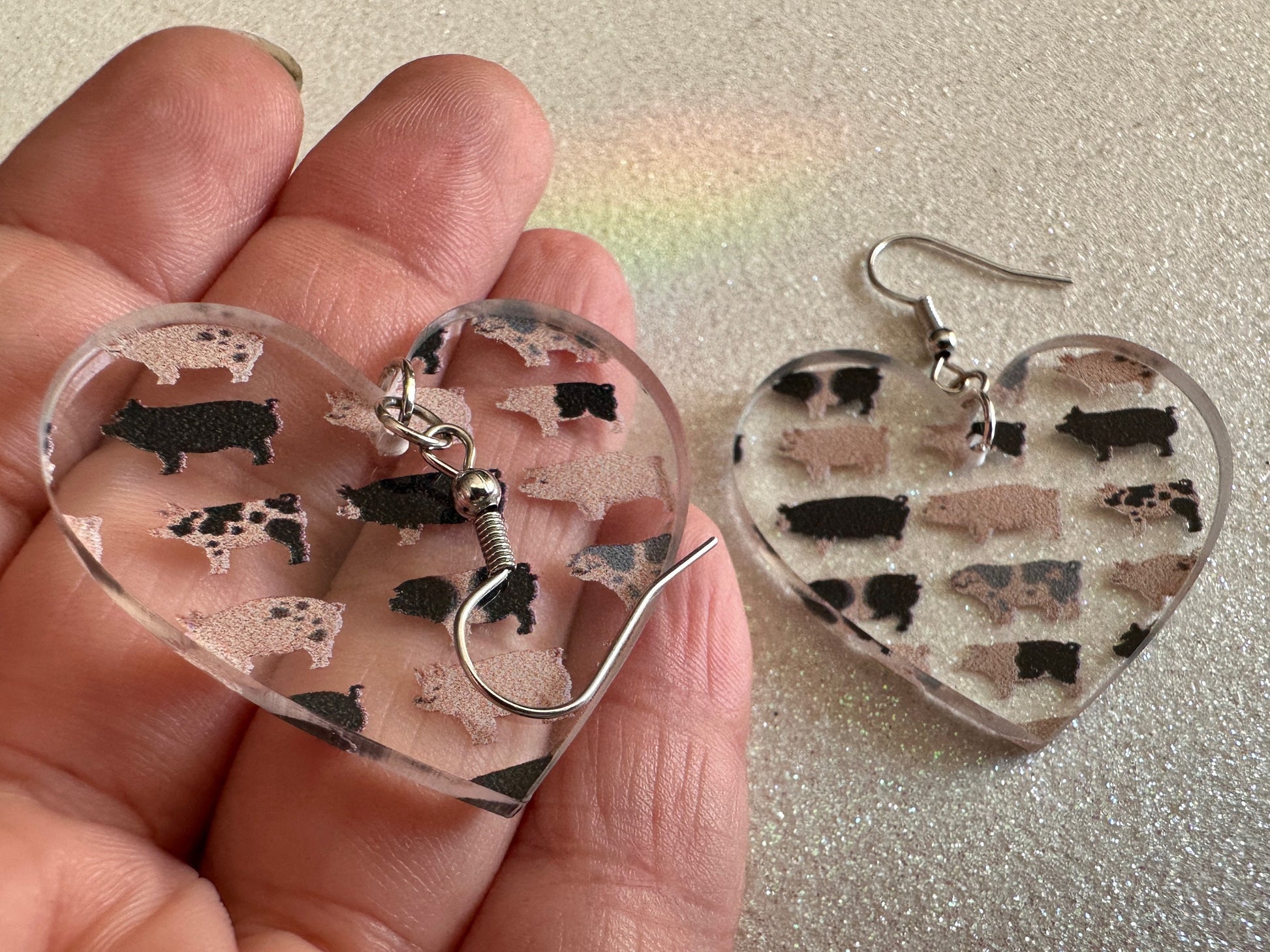 Pig Earrings: Laser Cut Acrylic Pigs, Piglet, Piggy, Oink, Farm Animals, Piggies, Pink, Spotted Pigs, Black Pigs, Gifts for Her/Him/Them
