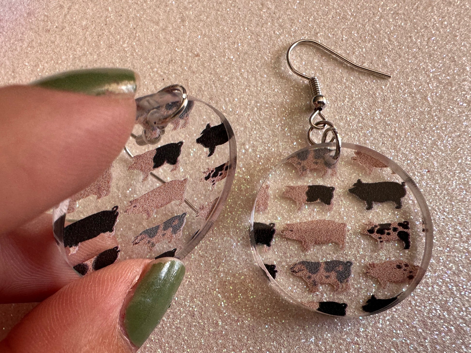 Pig Earrings: Laser Cut Acrylic Pigs, Piglet, Piggy, Oink, Farm Animals, Piggies, Pink, Spotted Pigs, Black Pigs, Gifts for Her/Him/Them