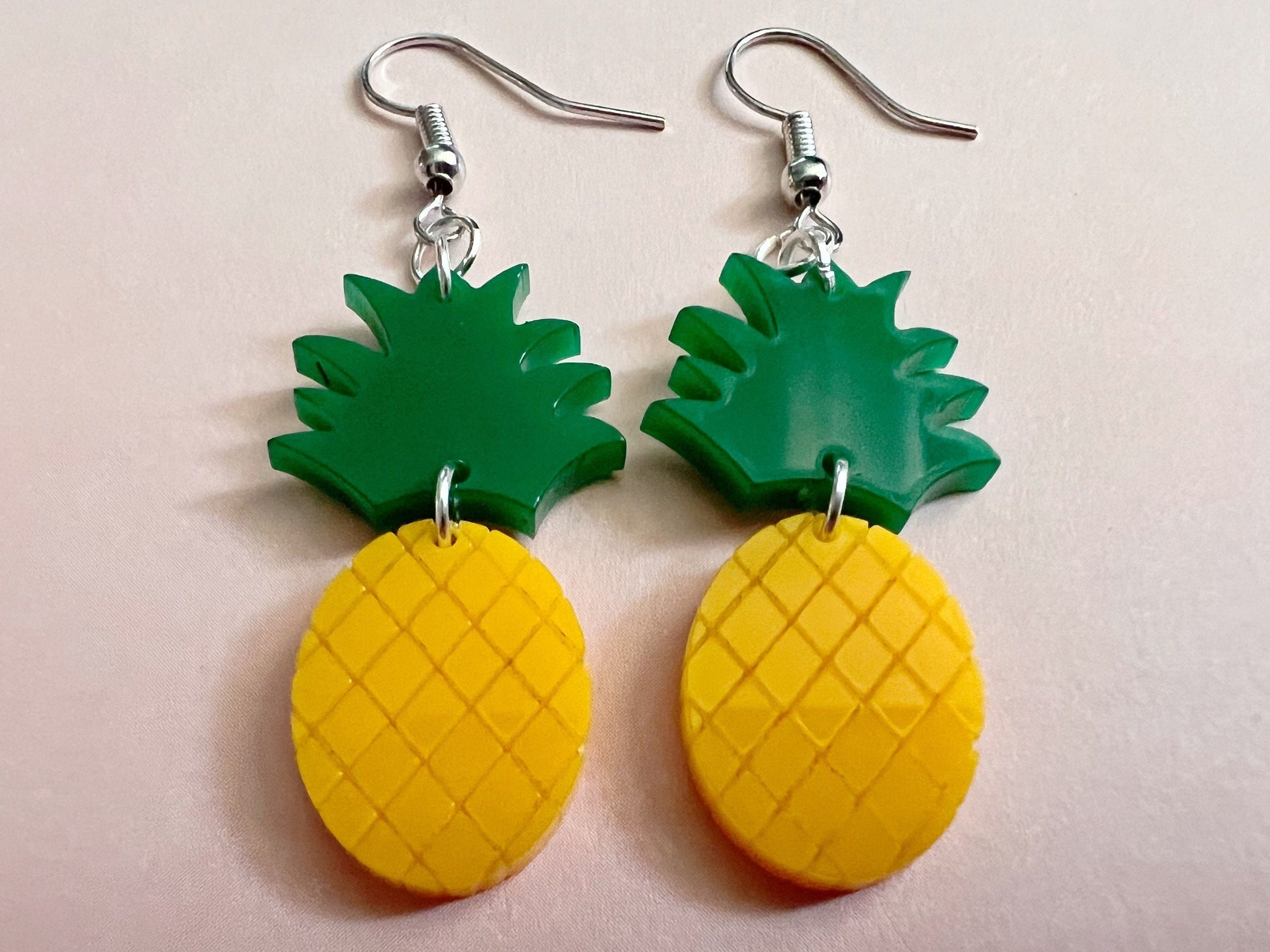 Pineapple Earrings: Tropical Fruit, Summer Vibes, Hawaii, Laser Cut Acrylic Pineapples, Food Earrings, Best Gifts for Her/Him/Them