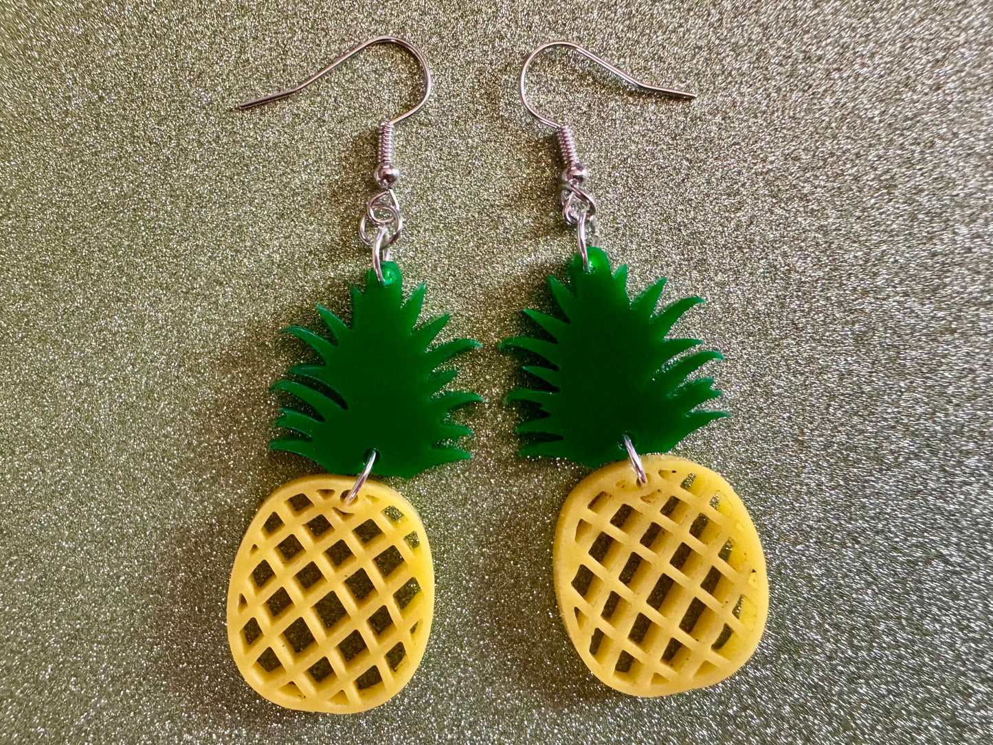 Pineapple Earrings: Tropical Fruit, Summer Vibes, Hawaii, Laser Cut Acrylic Pineapples, Food Earrings, Best Gifts for Her/Him/Them
