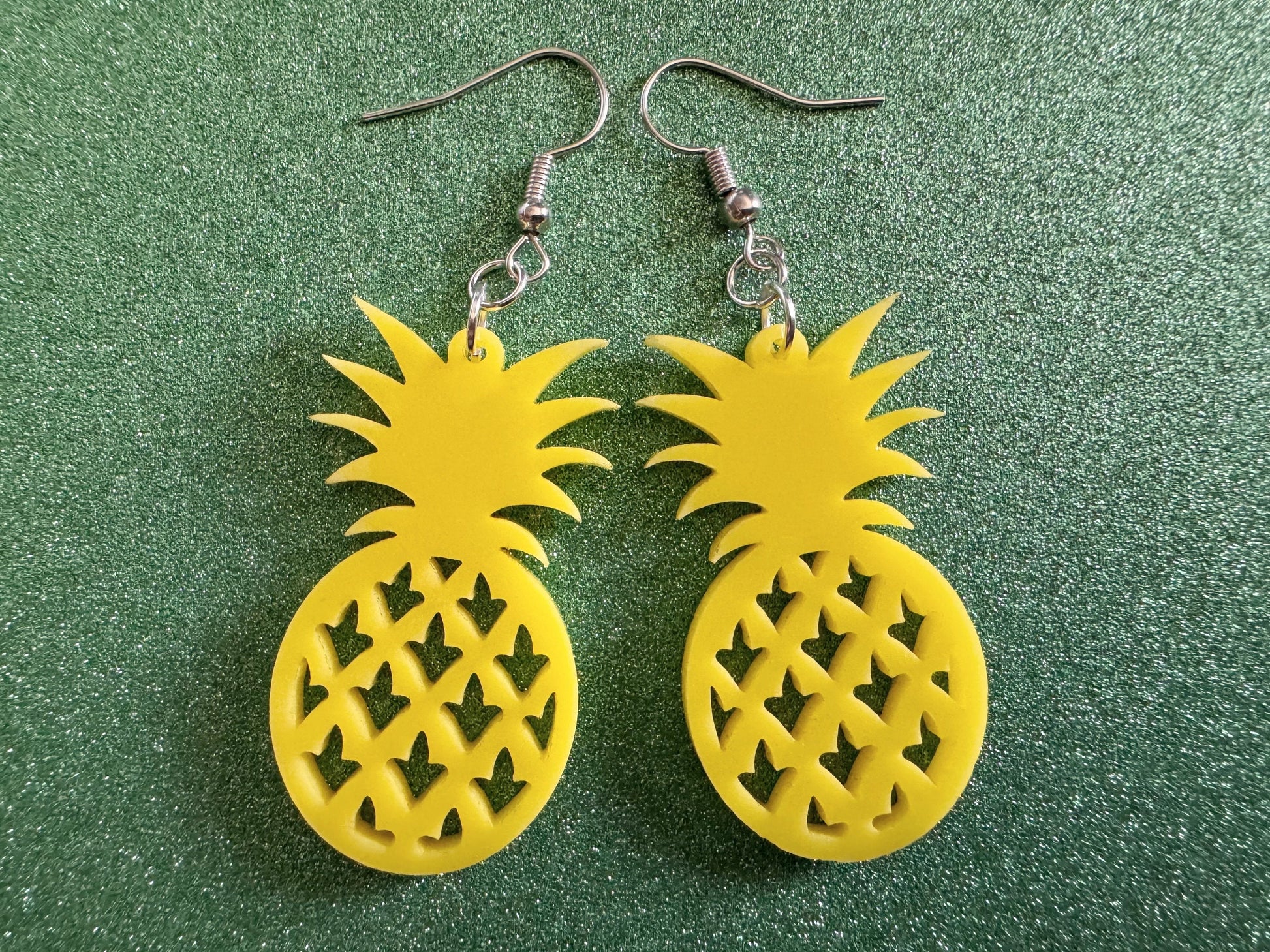Pineapple Earrings: Tropical Fruit, Summer Vibes, Hawaii, Laser Cut Acrylic Pineapples, Food Earrings, Best Gifts for Her/Him/Them