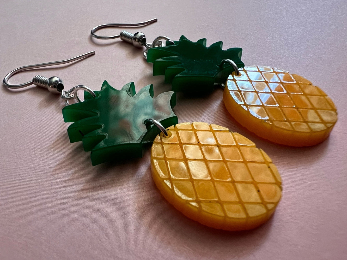 Pineapple Earrings: Tropical Fruit, Summer Vibes, Hawaii, Laser Cut Acrylic Pineapples, Food Earrings, Best Gifts for Her/Him/Them