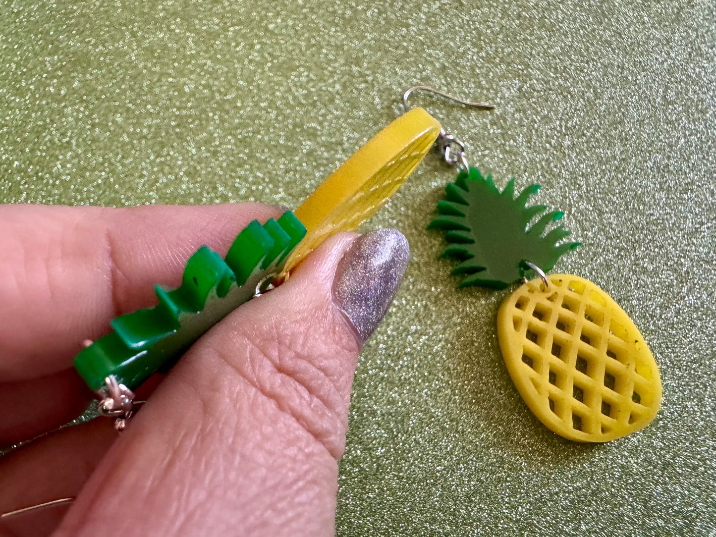 Pineapple Earrings: Tropical Fruit, Summer Vibes, Hawaii, Laser Cut Acrylic Pineapples, Food Earrings, Best Gifts for Her/Him/Them