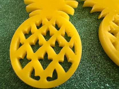 Pineapple Earrings: Tropical Fruit, Summer Vibes, Hawaii, Laser Cut Acrylic Pineapples, Food Earrings, Best Gifts for Her/Him/Them