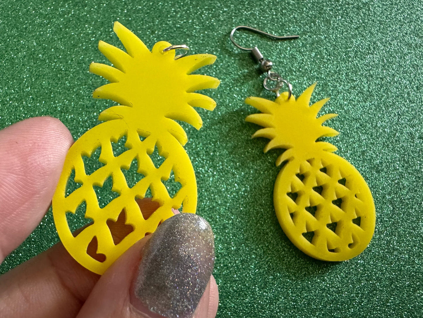 Pineapple Earrings: Tropical Fruit, Summer Vibes, Hawaii, Laser Cut Acrylic Pineapples, Food Earrings, Best Gifts for Her/Him/Them