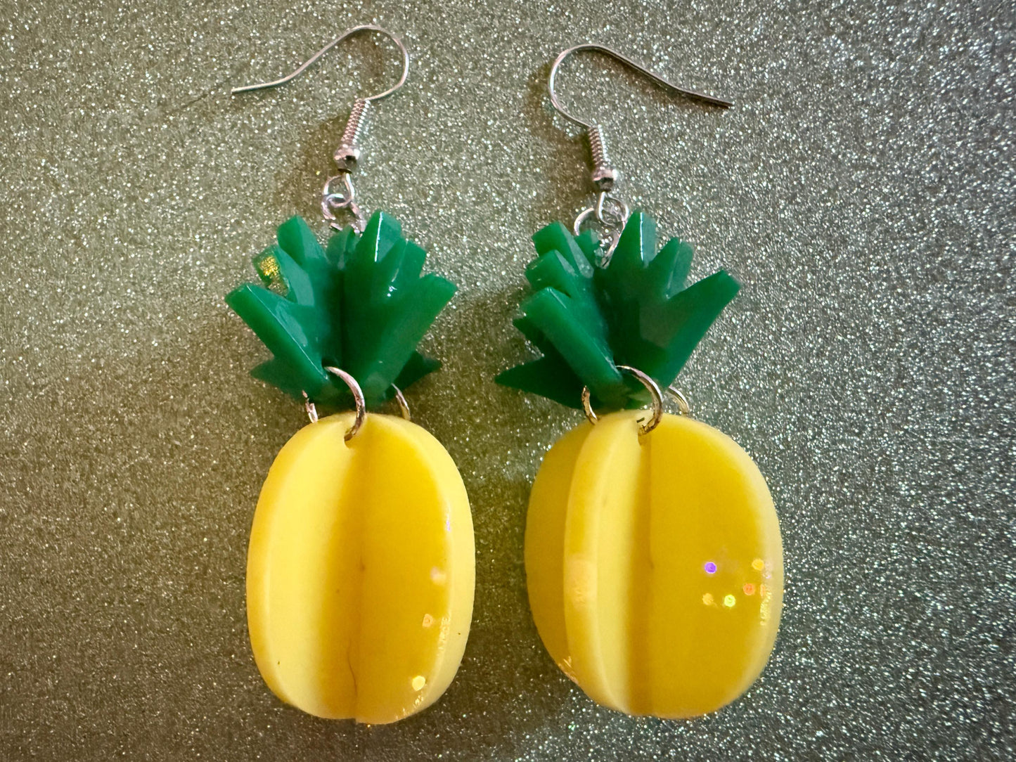 Pineapple Earrings: Tropical Fruit, Summer Vibes, Hawaii, Laser Cut Acrylic Pineapples, Food Earrings, Best Gifts for Her/Him/Them