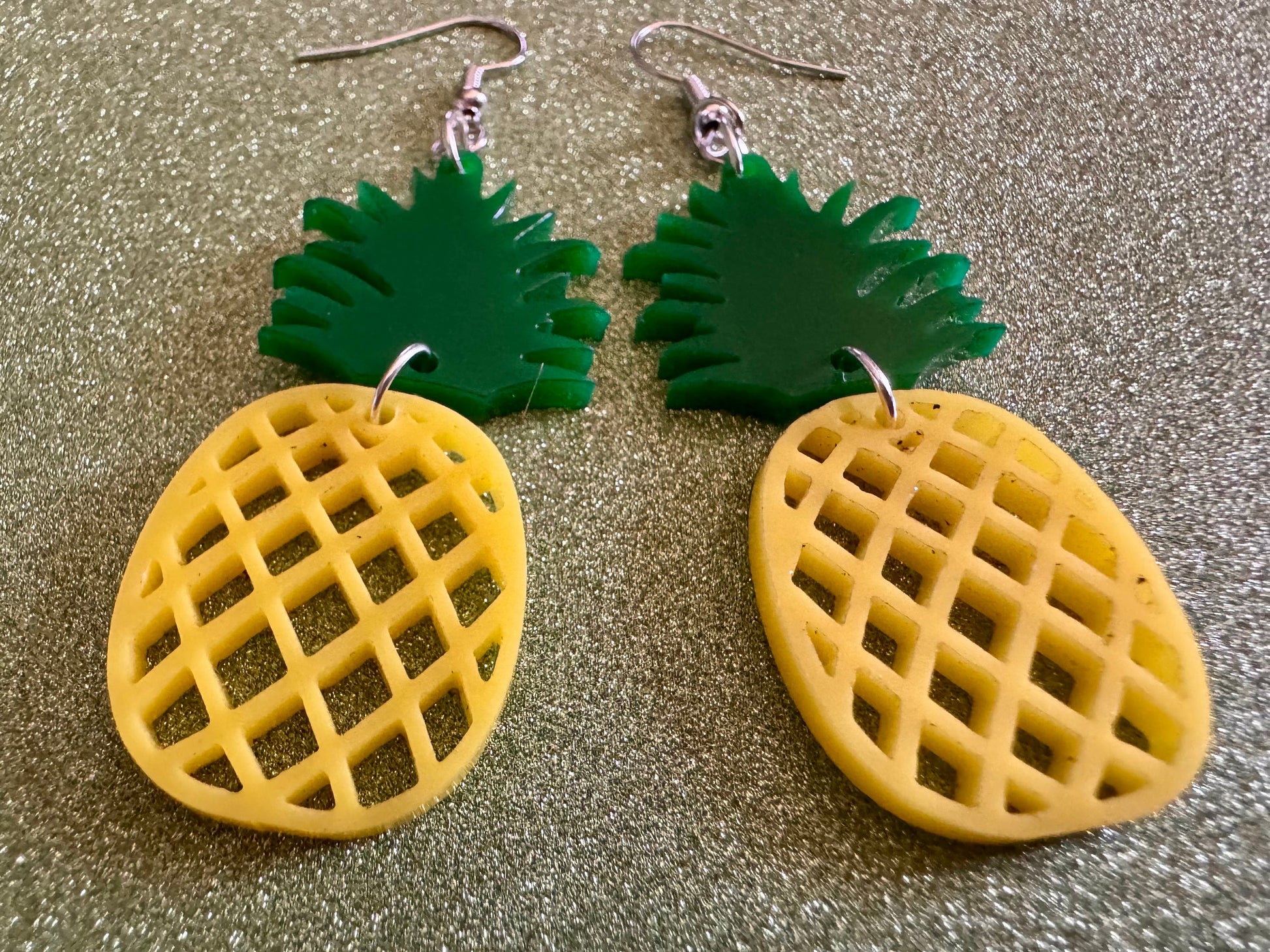Pineapple Earrings: Tropical Fruit, Summer Vibes, Hawaii, Laser Cut Acrylic Pineapples, Food Earrings, Best Gifts for Her/Him/Them