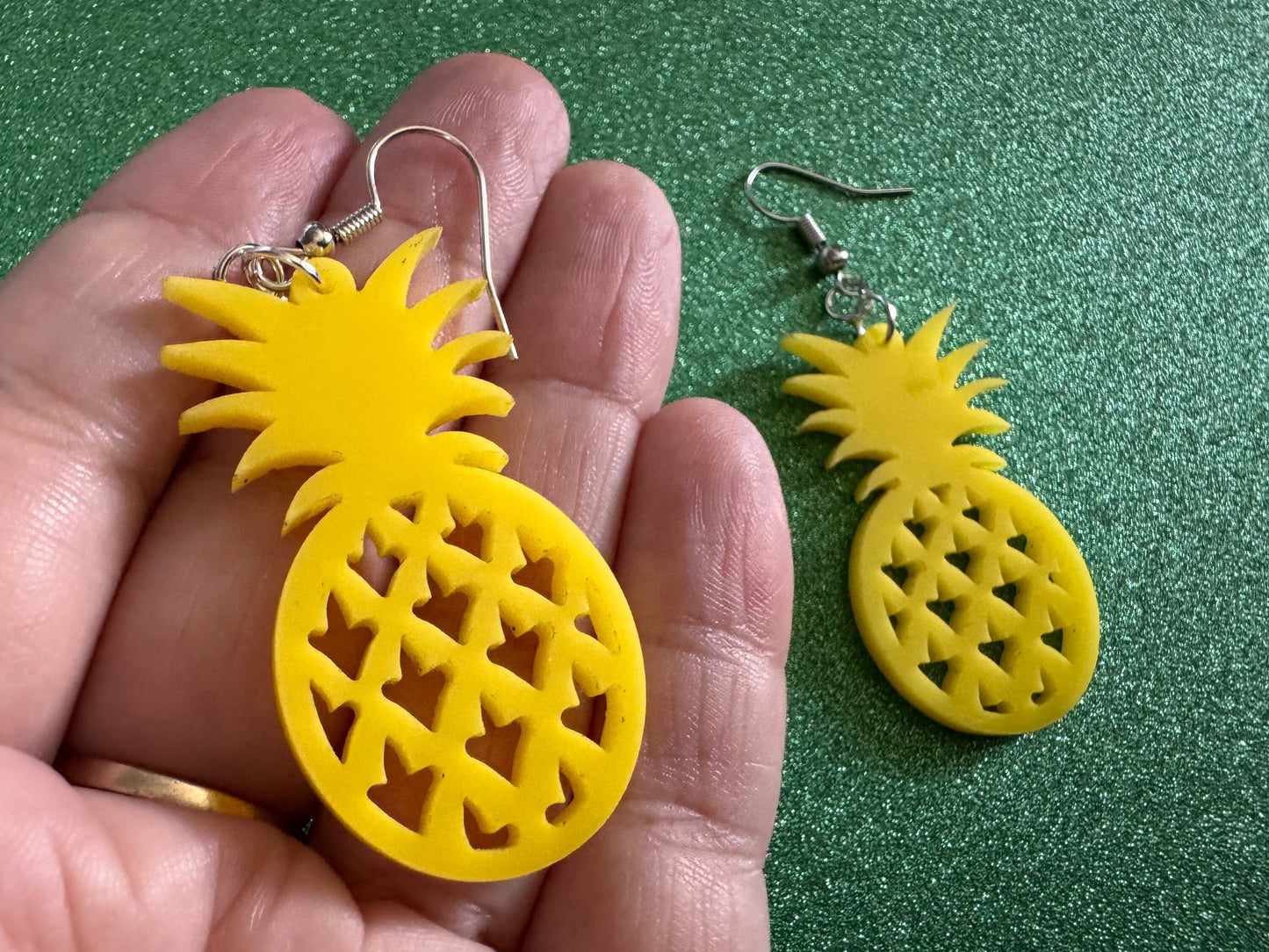 Pineapple Earrings: Tropical Fruit, Summer Vibes, Hawaii, Laser Cut Acrylic Pineapples, Food Earrings, Best Gifts for Her/Him/Them