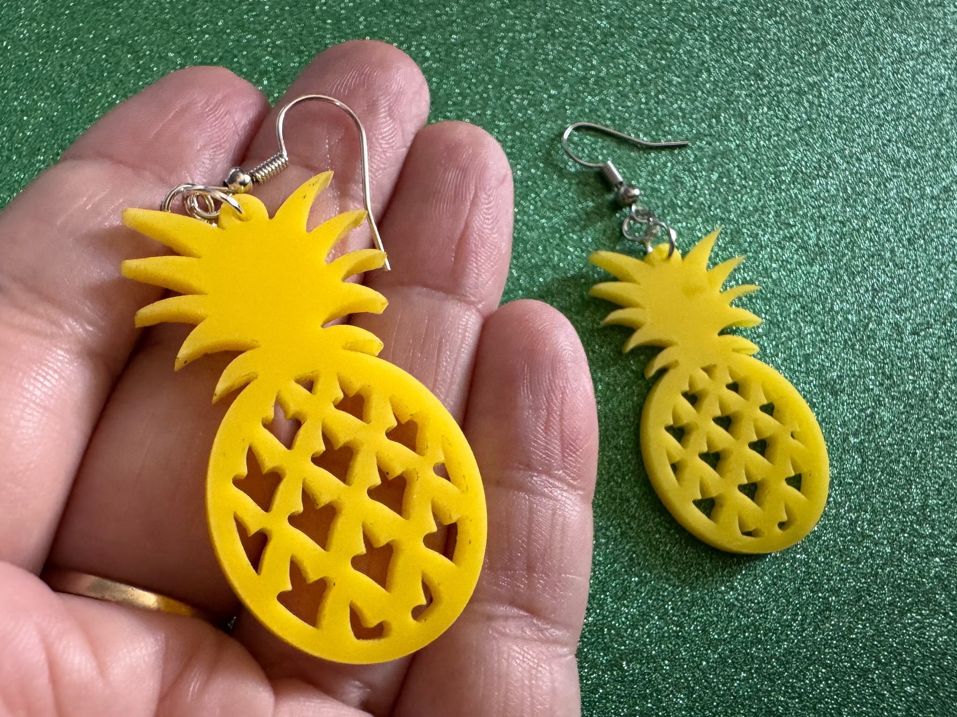 Pineapple Earrings: Tropical Fruit, Summer Vibes, Hawaii, Laser Cut Acrylic Pineapples, Food Earrings, Best Gifts for Her/Him/Them