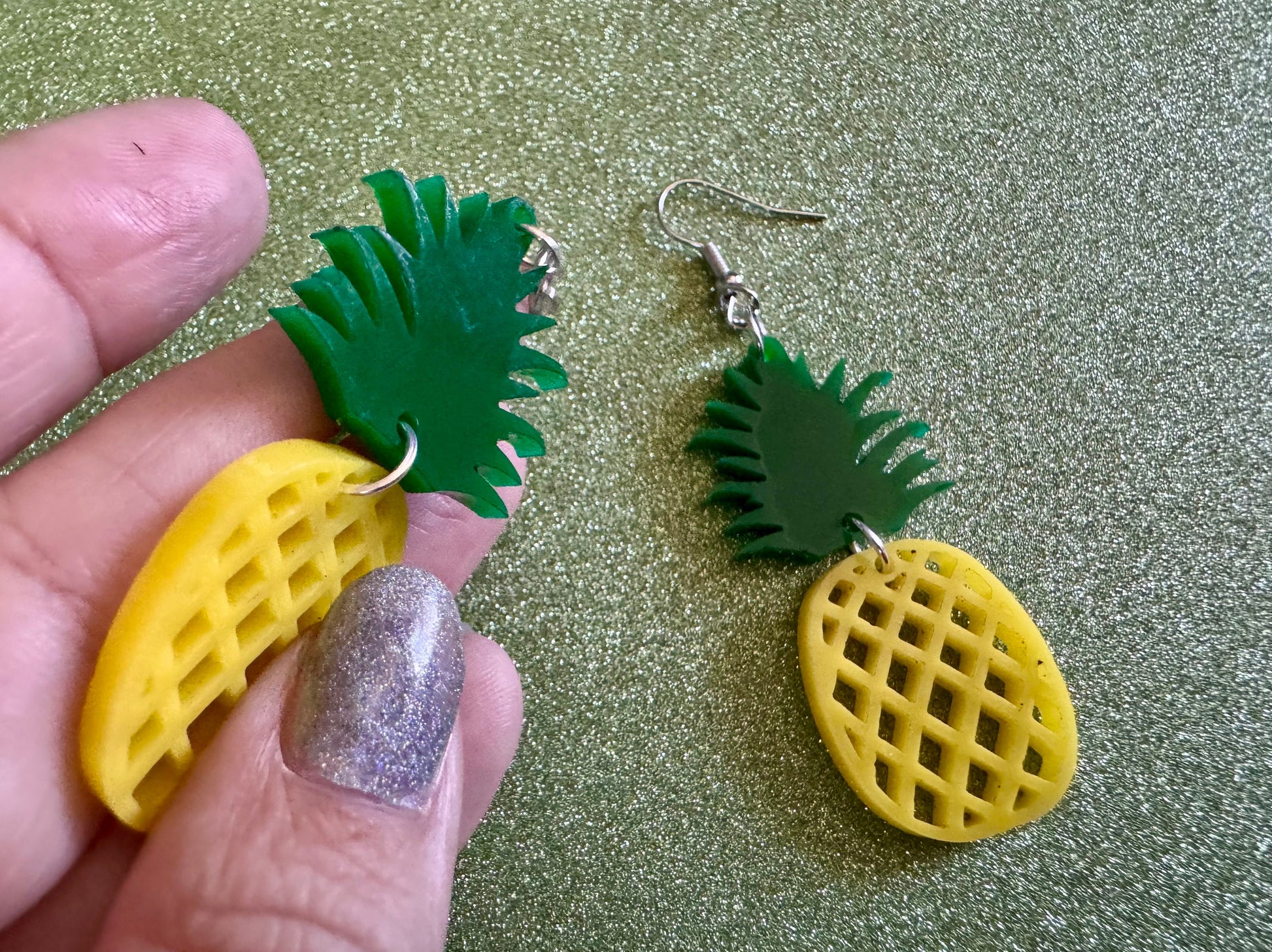 Pineapple Earrings: Tropical Fruit, Summer Vibes, Hawaii, Laser Cut Acrylic Pineapples, Food Earrings, Best Gifts for Her/Him/Them