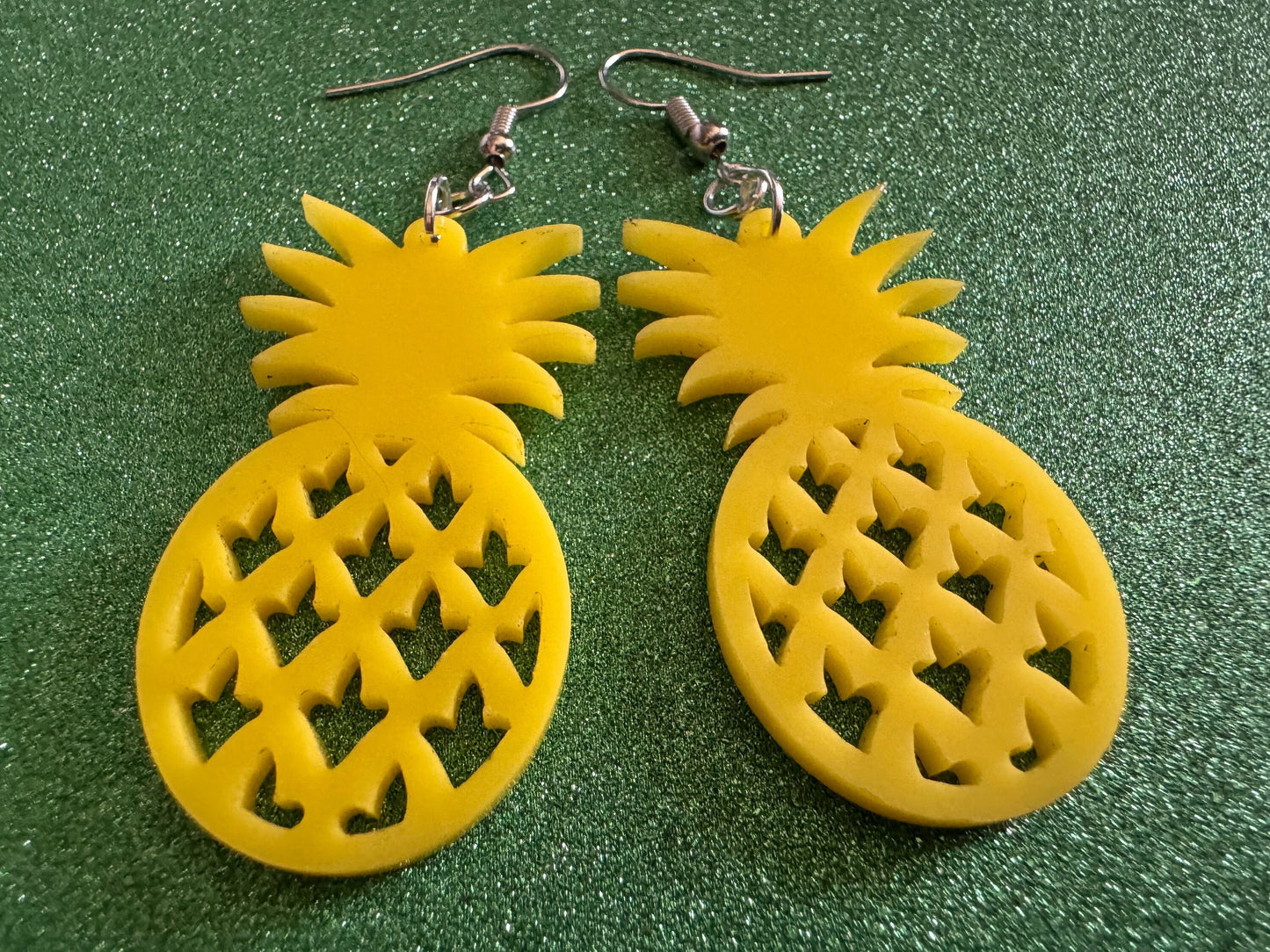 Pineapple Earrings: Tropical Fruit, Summer Vibes, Hawaii, Laser Cut Acrylic Pineapples, Food Earrings, Best Gifts for Her/Him/Them