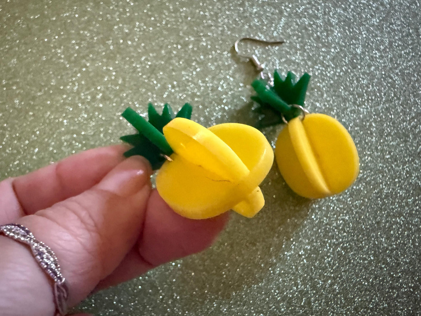 Pineapple Earrings: Tropical Fruit, Summer Vibes, Hawaii, Laser Cut Acrylic Pineapples, Food Earrings, Best Gifts for Her/Him/Them