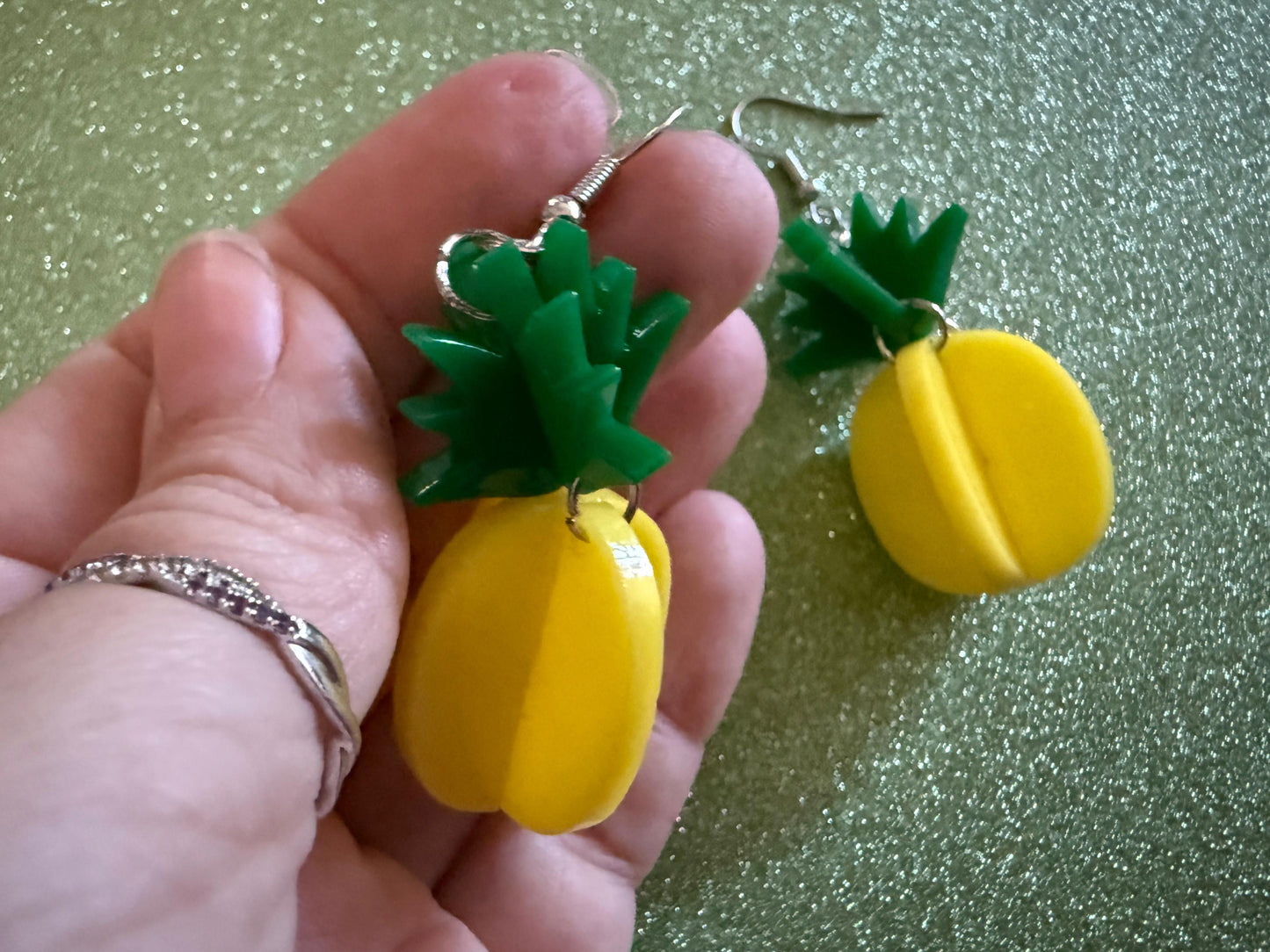 Pineapple Earrings: Tropical Fruit, Summer Vibes, Hawaii, Laser Cut Acrylic Pineapples, Food Earrings, Best Gifts for Her/Him/Them