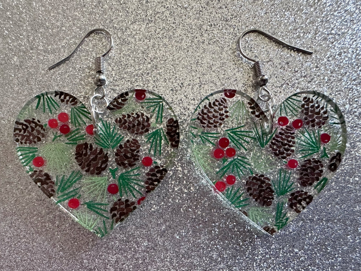 Pinecone Earrings: Laser Cut Acrylic Berries, Pine Tree Needles, Pinecones, Christmas Trees, Green, Cottage, Best Gifts for Her/Him/Them