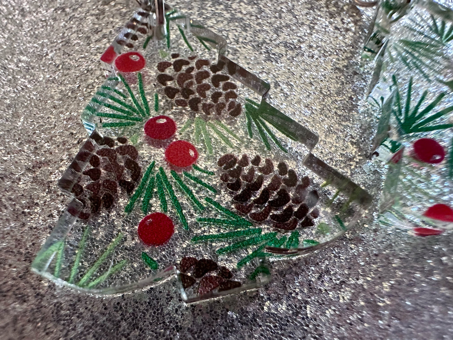 Pinecone Earrings: Laser Cut Acrylic Berries, Pine Tree Needles, Pinecones, Christmas Trees, Green, Cottage, Best Gifts for Her/Him/Them