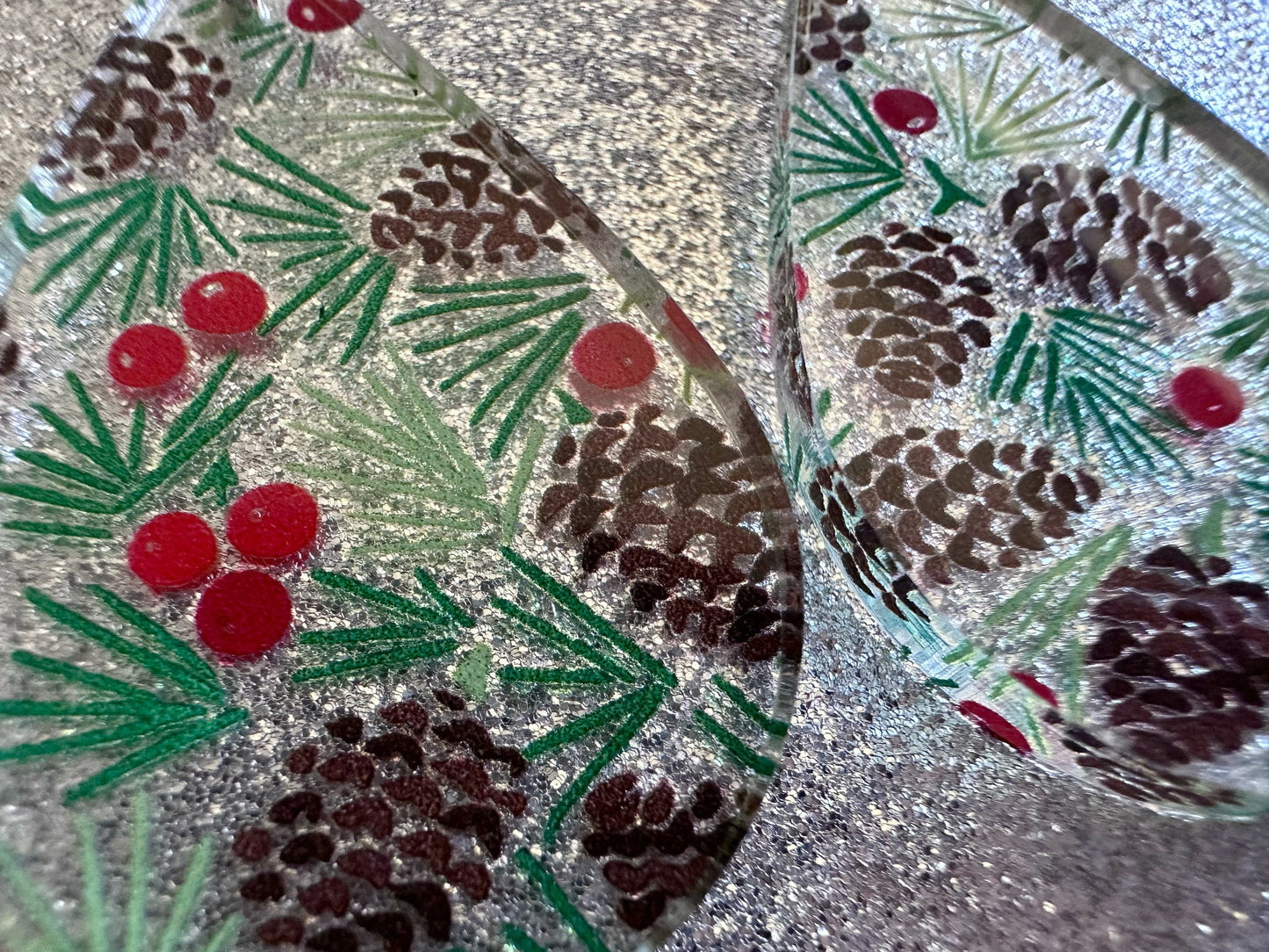 Pinecone Earrings: Laser Cut Acrylic Berries, Pine Tree Needles, Pinecones, Christmas Trees, Green, Cottage, Best Gifts for Her/Him/Them