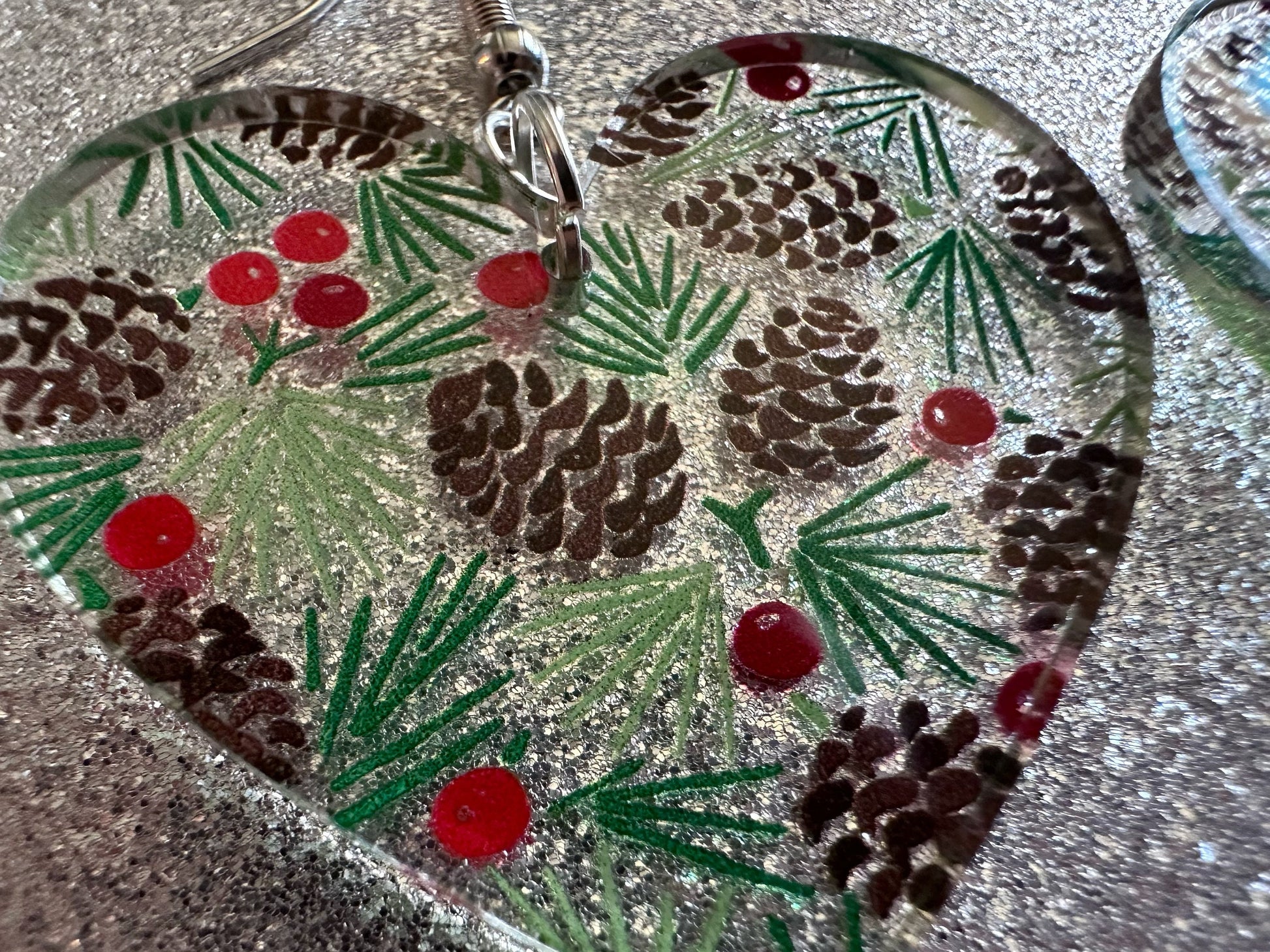 Pinecone Earrings: Laser Cut Acrylic Berries, Pine Tree Needles, Pinecones, Christmas Trees, Green, Cottage, Best Gifts for Her/Him/Them