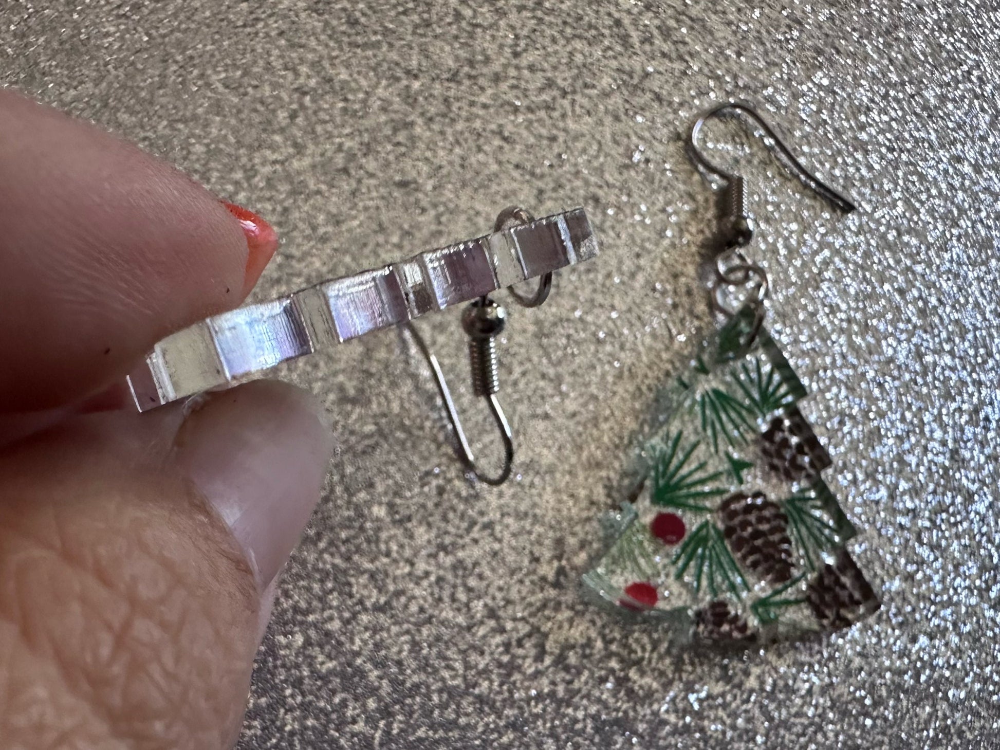 Pinecone Earrings: Laser Cut Acrylic Berries, Pine Tree Needles, Pinecones, Christmas Trees, Green, Cottage, Best Gifts for Her/Him/Them