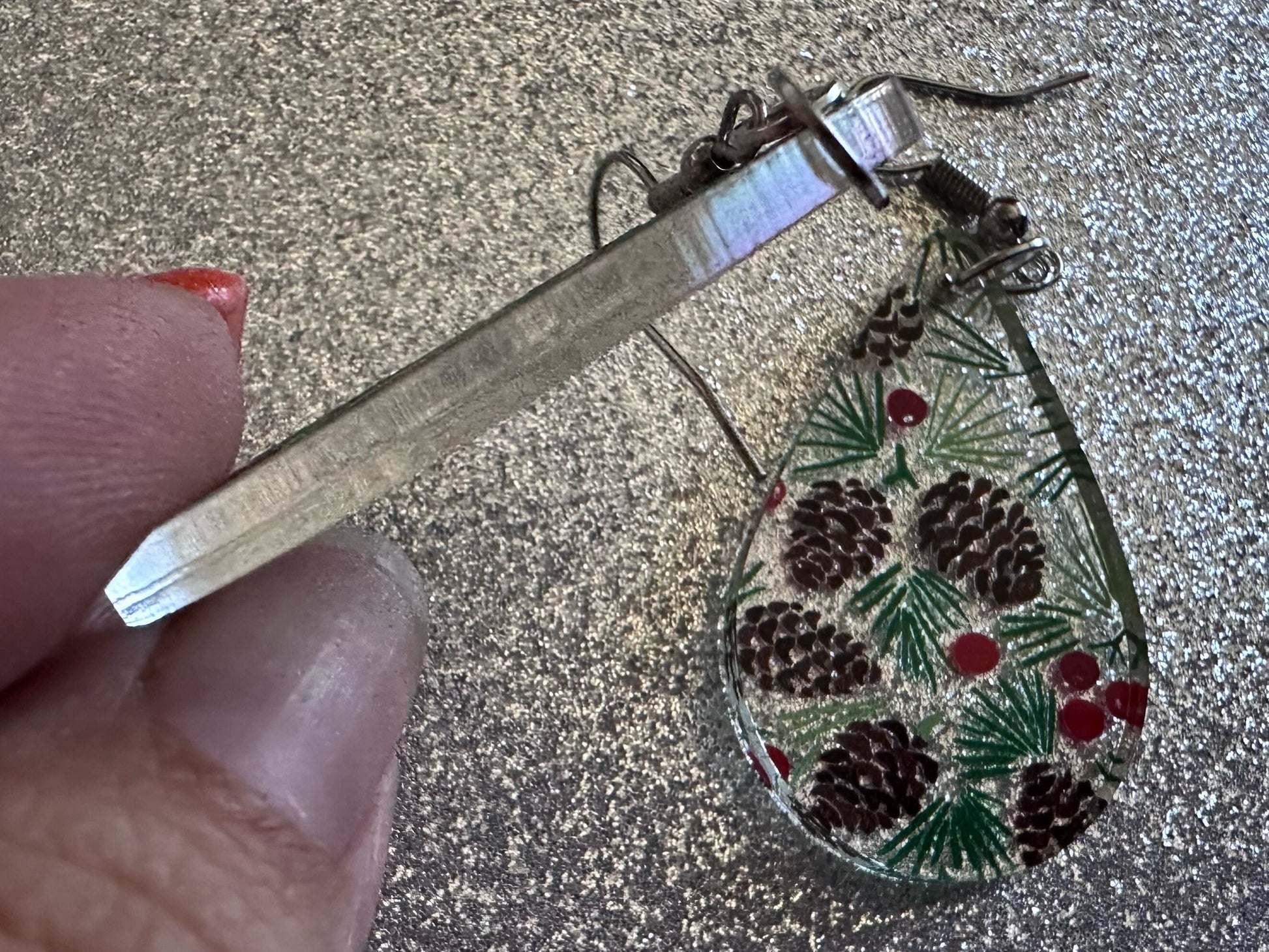 Pinecone Earrings: Laser Cut Acrylic Berries, Pine Tree Needles, Pinecones, Christmas Trees, Green, Cottage, Best Gifts for Her/Him/Them