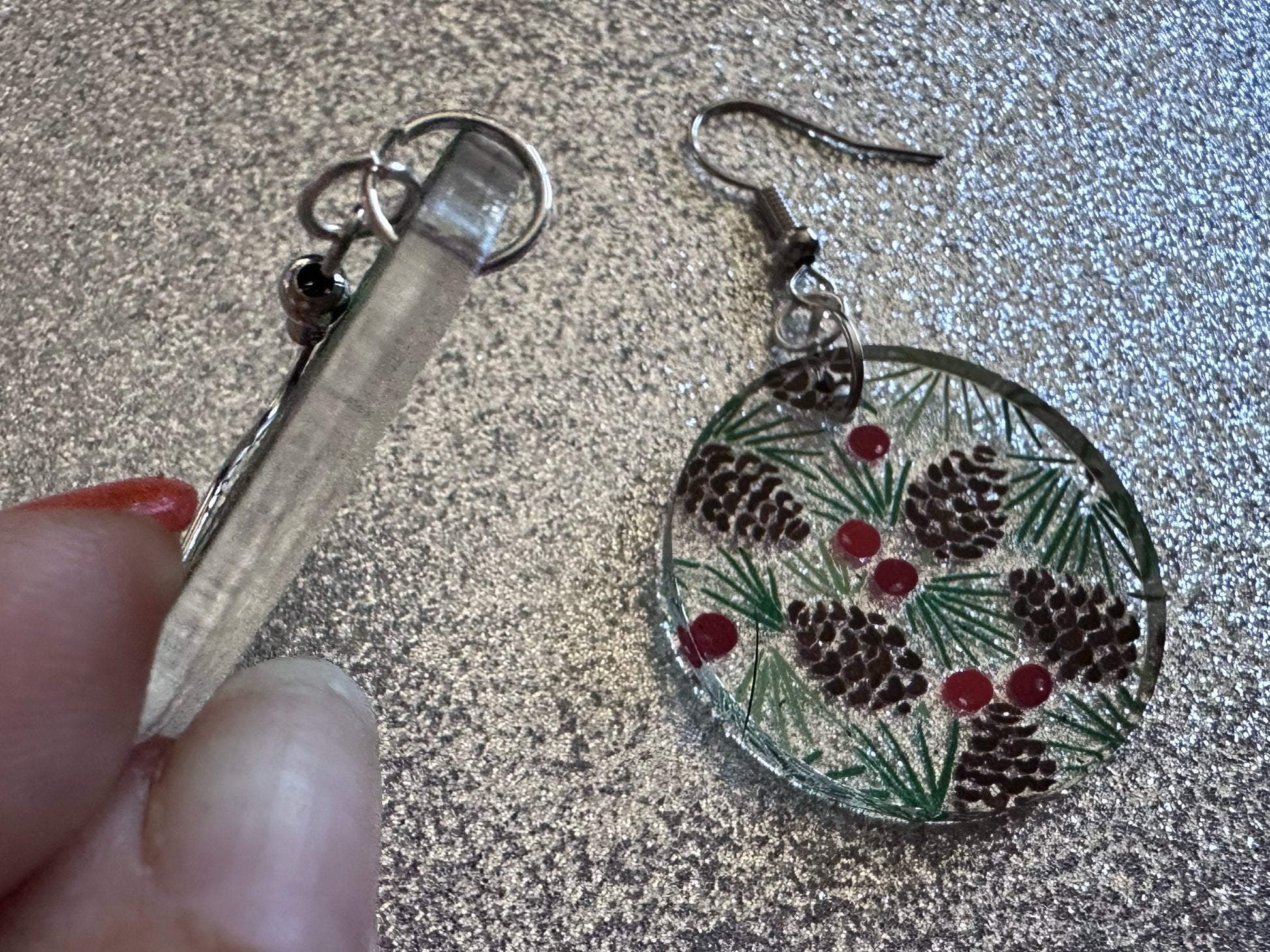 Pinecone Earrings: Laser Cut Acrylic Berries, Pine Tree Needles, Pinecones, Christmas Trees, Green, Cottage, Best Gifts for Her/Him/Them