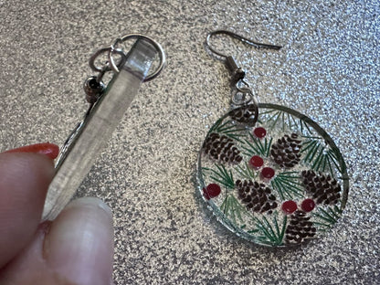 Pinecone Earrings: Laser Cut Acrylic Berries, Pine Tree Needles, Pinecones, Christmas Trees, Green, Cottage, Best Gifts for Her/Him/Them