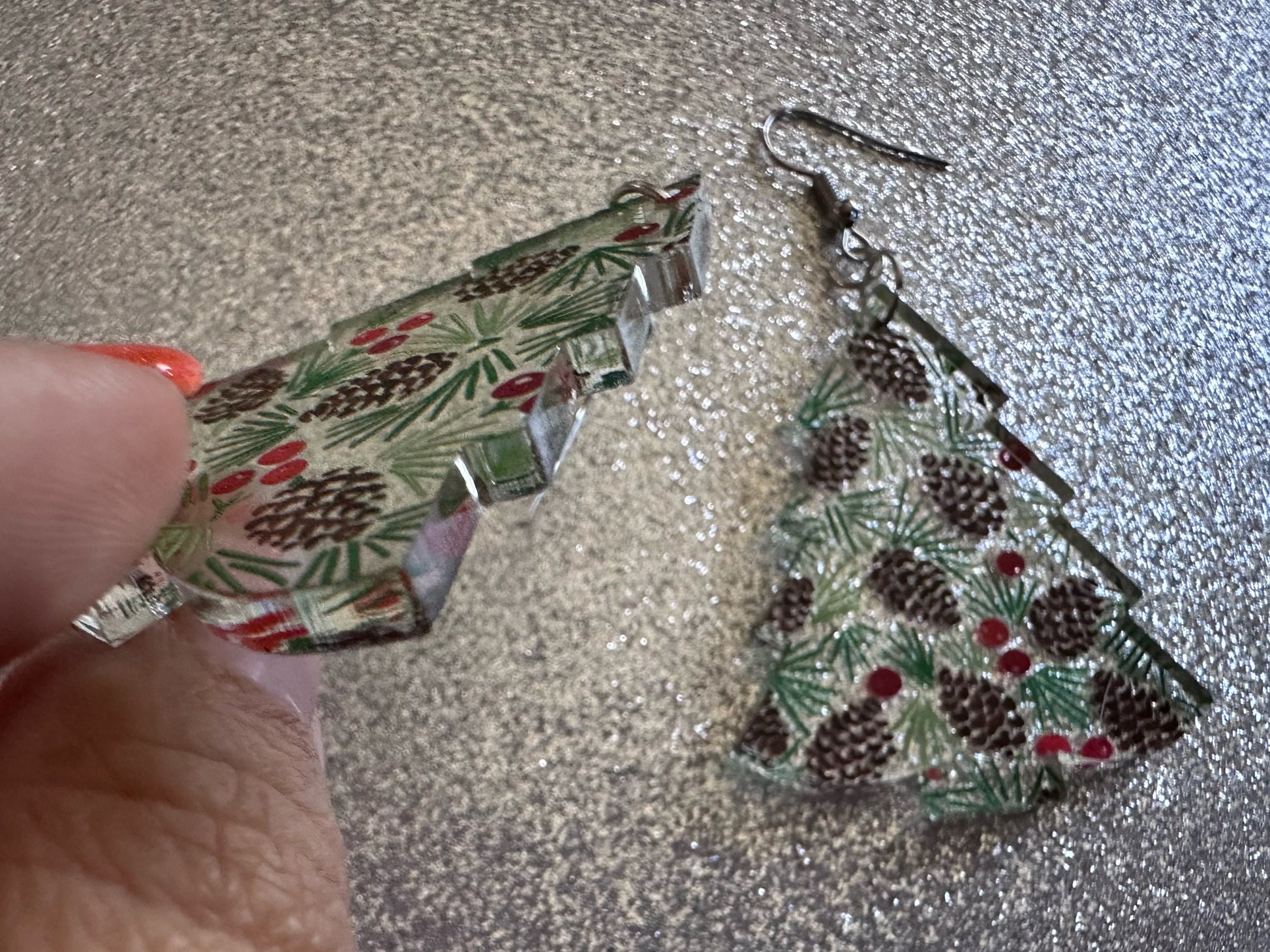 Pinecone Earrings: Laser Cut Acrylic Berries, Pine Tree Needles, Pinecones, Christmas Trees, Green, Cottage, Best Gifts for Her/Him/Them