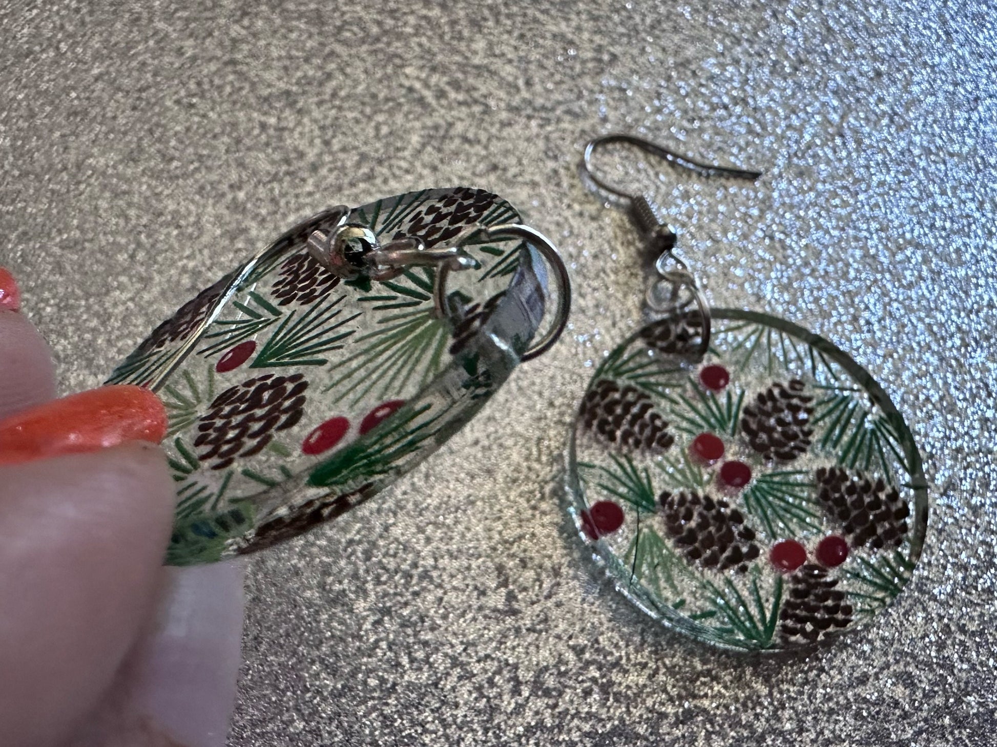 Pinecone Earrings: Laser Cut Acrylic Berries, Pine Tree Needles, Pinecones, Christmas Trees, Green, Cottage, Best Gifts for Her/Him/Them