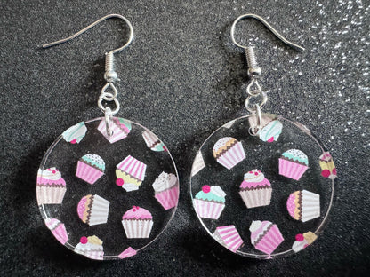 Pink Cupcake Earrings: Laser Cut Acrylic Cupcakes, Tea Party, Cafe, Dessert, Love, Delicious, Baker, Bakery, Best Gifts for Her/Him/Them