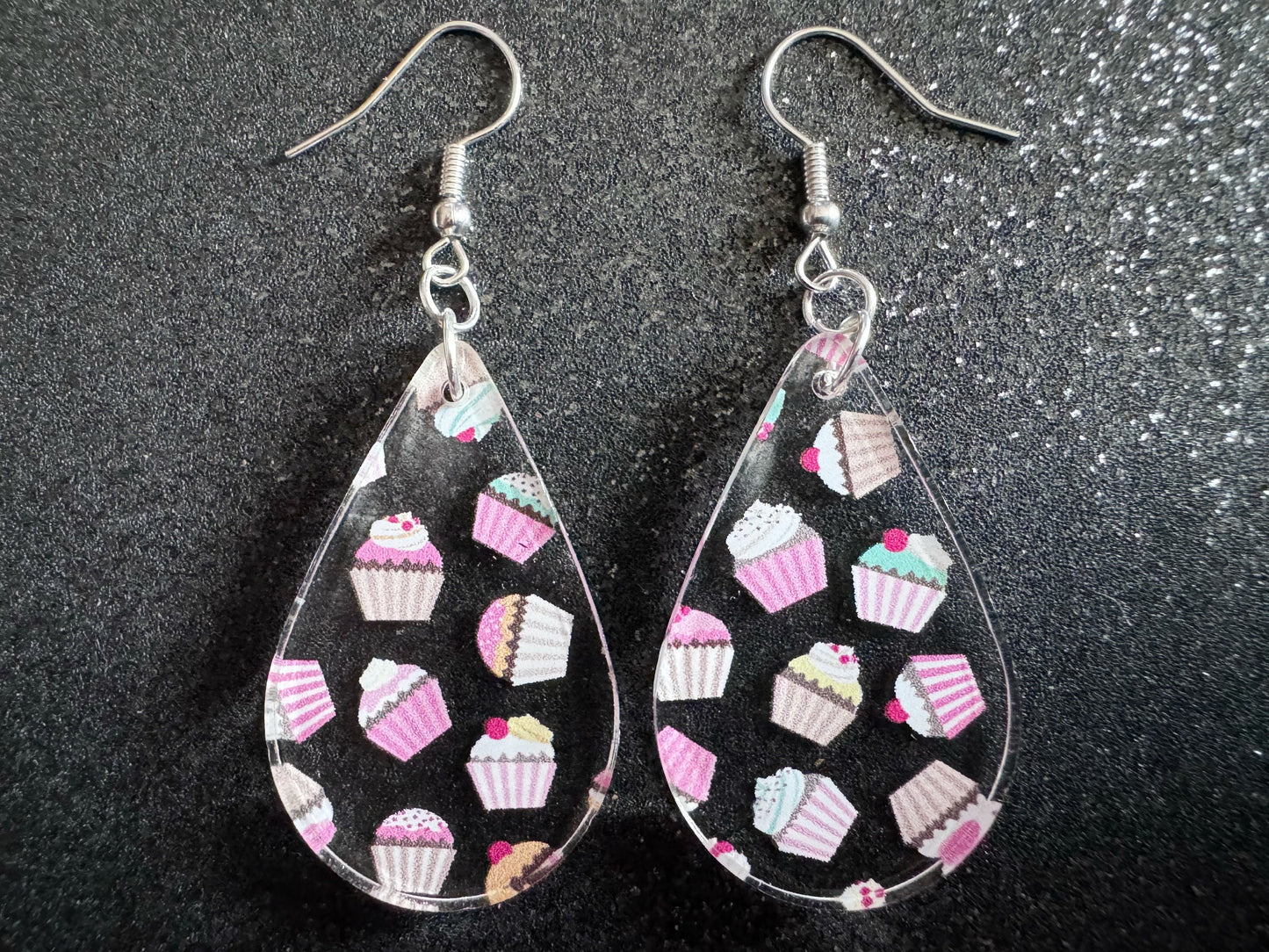 Pink Cupcake Earrings: Laser Cut Acrylic Cupcakes, Tea Party, Cafe, Dessert, Love, Delicious, Baker, Bakery, Best Gifts for Her/Him/Them