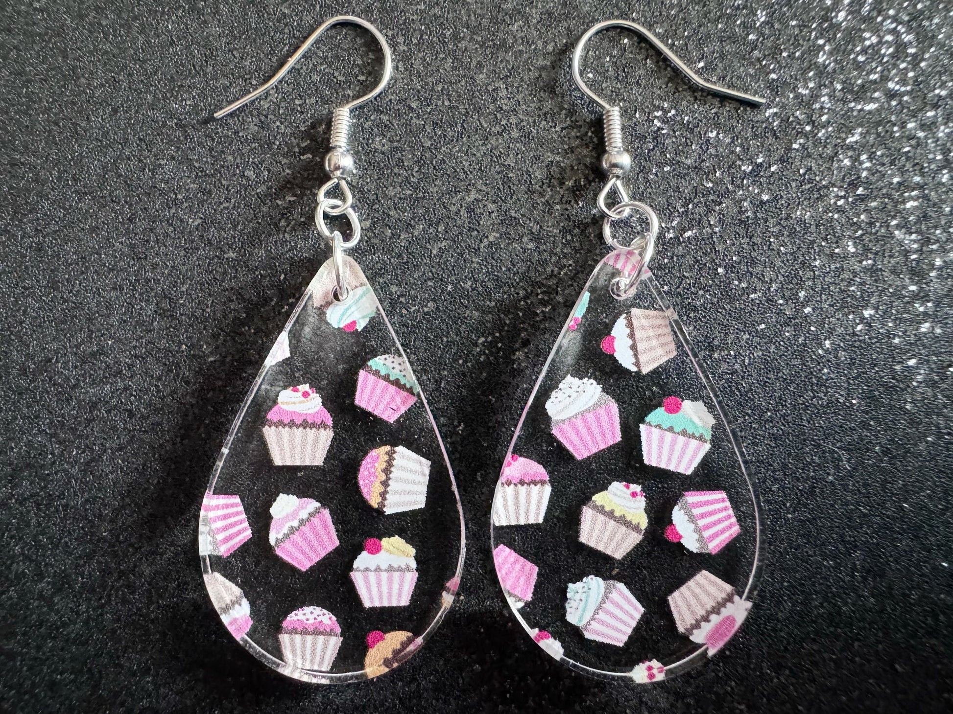 Pink Cupcake Earrings: Laser Cut Acrylic Cupcakes, Tea Party, Cafe, Dessert, Love, Delicious, Baker, Bakery, Best Gifts for Her/Him/Them