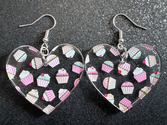 Pink Cupcake Earrings: Laser Cut Acrylic Cupcakes, Tea Party, Cafe, Dessert, Love, Delicious, Baker, Bakery, Best Gifts for Her/Him/Them