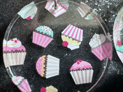Pink Cupcake Earrings: Laser Cut Acrylic Cupcakes, Tea Party, Cafe, Dessert, Love, Delicious, Baker, Bakery, Best Gifts for Her/Him/Them