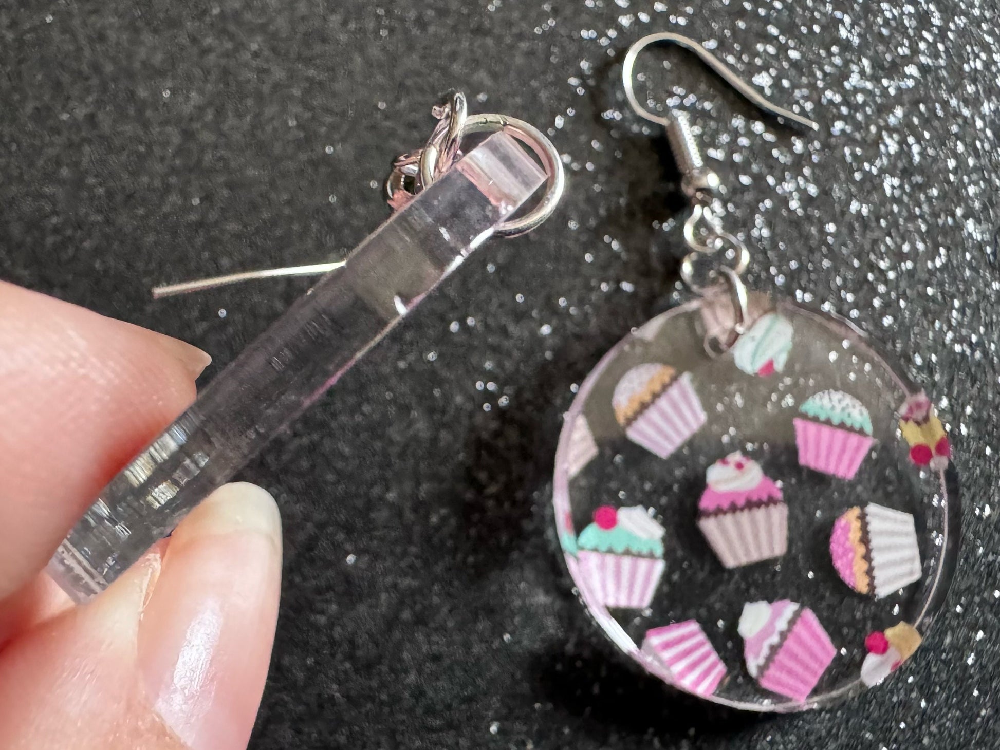 Pink Cupcake Earrings: Laser Cut Acrylic Cupcakes, Tea Party, Cafe, Dessert, Love, Delicious, Baker, Bakery, Best Gifts for Her/Him/Them