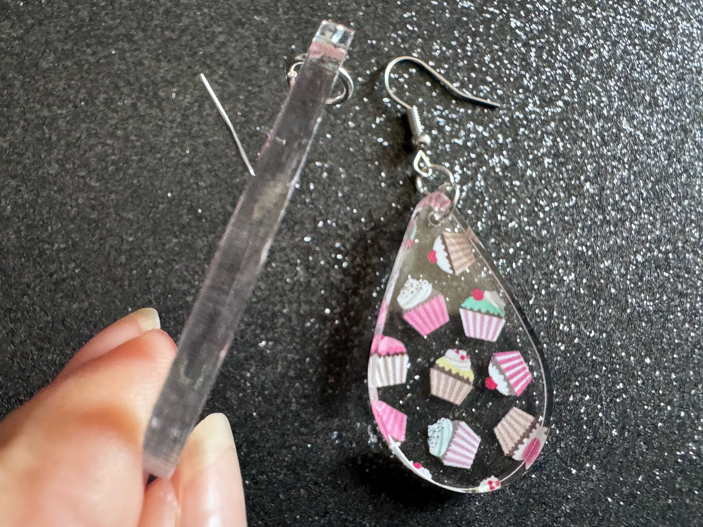 Pink Cupcake Earrings: Laser Cut Acrylic Cupcakes, Tea Party, Cafe, Dessert, Love, Delicious, Baker, Bakery, Best Gifts for Her/Him/Them