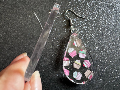 Pink Cupcake Earrings: Laser Cut Acrylic Cupcakes, Tea Party, Cafe, Dessert, Love, Delicious, Baker, Bakery, Best Gifts for Her/Him/Them