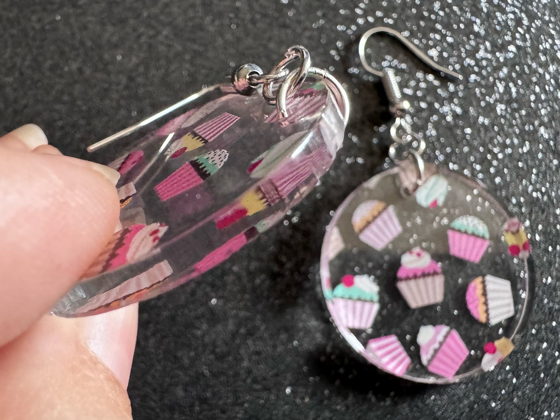 Pink Cupcake Earrings: Laser Cut Acrylic Cupcakes, Tea Party, Cafe, Dessert, Love, Delicious, Baker, Bakery, Best Gifts for Her/Him/Them