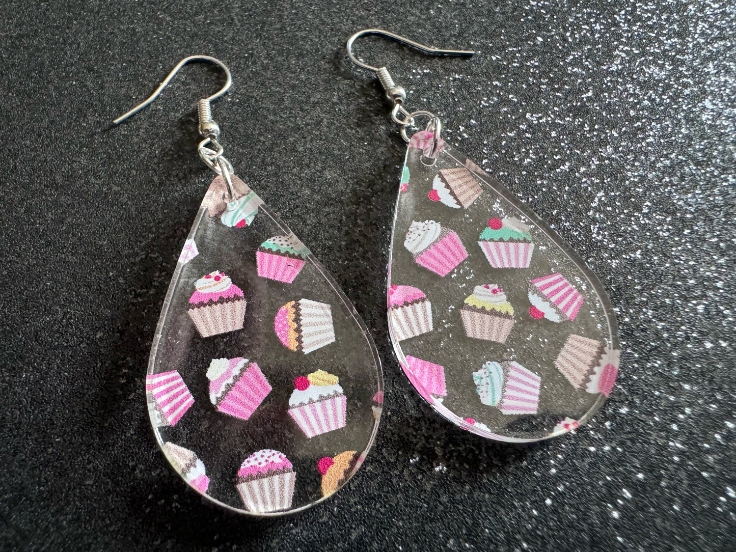 Pink Cupcake Earrings: Laser Cut Acrylic Cupcakes, Tea Party, Cafe, Dessert, Love, Delicious, Baker, Bakery, Best Gifts for Her/Him/Them