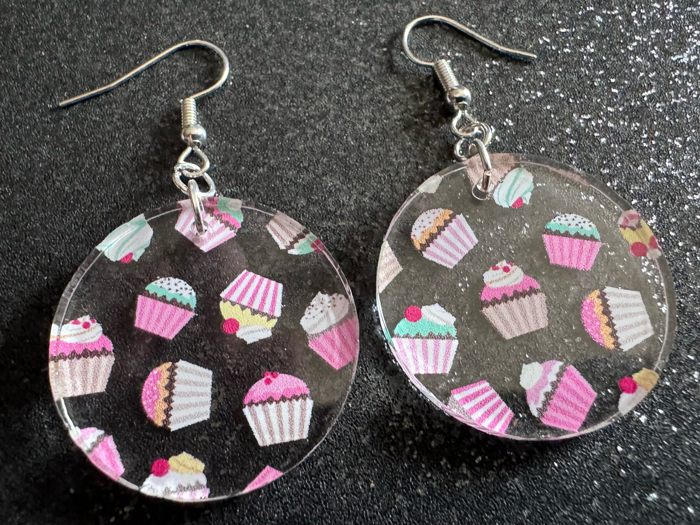 Pink Cupcake Earrings: Laser Cut Acrylic Cupcakes, Tea Party, Cafe, Dessert, Love, Delicious, Baker, Bakery, Best Gifts for Her/Him/Them