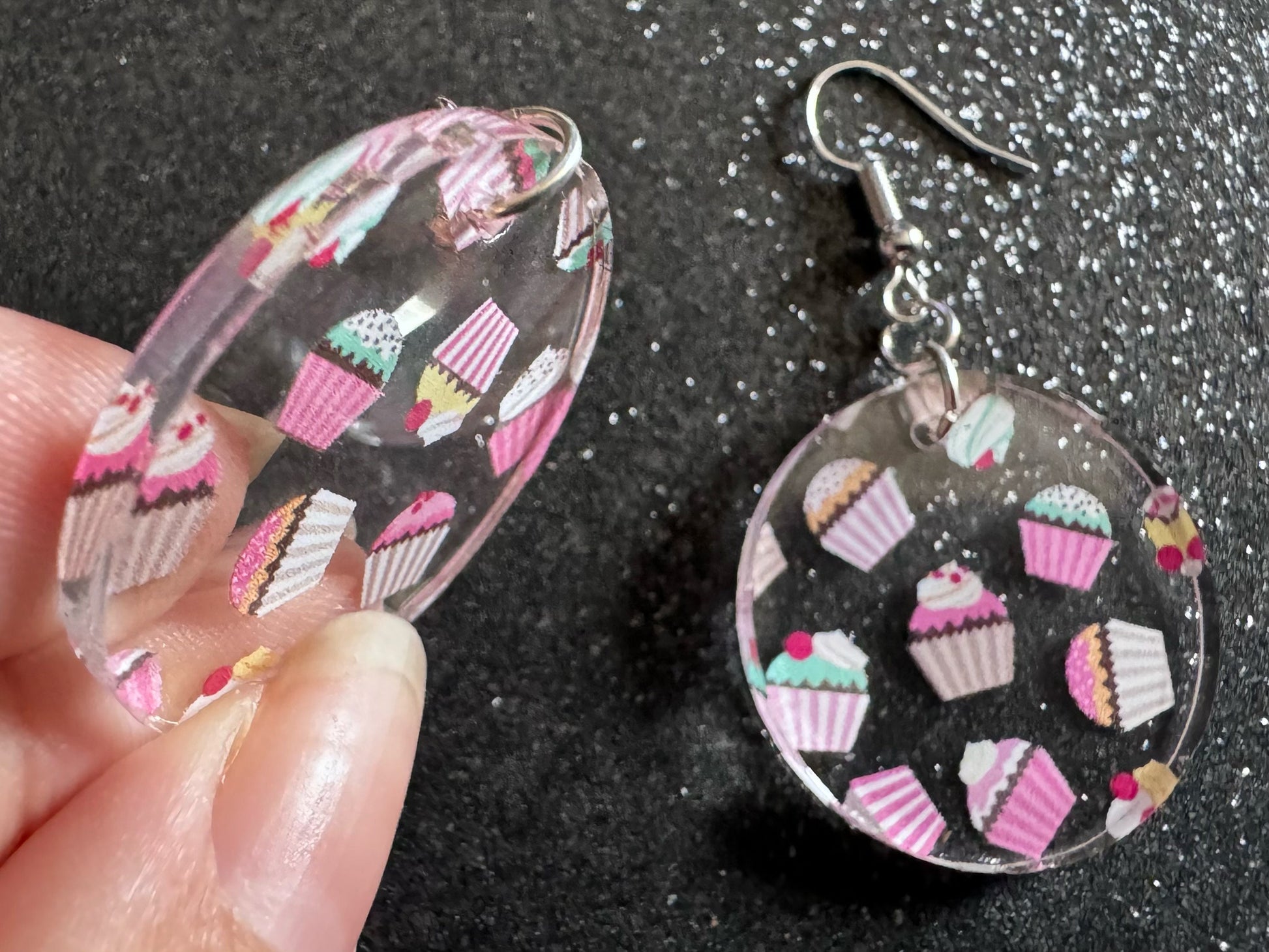 Pink Cupcake Earrings: Laser Cut Acrylic Cupcakes, Tea Party, Cafe, Dessert, Love, Delicious, Baker, Bakery, Best Gifts for Her/Him/Them