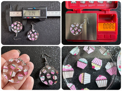 Pink Cupcake Earrings: Laser Cut Acrylic Cupcakes, Tea Party, Cafe, Dessert, Love, Delicious, Baker, Bakery, Best Gifts for Her/Him/Them