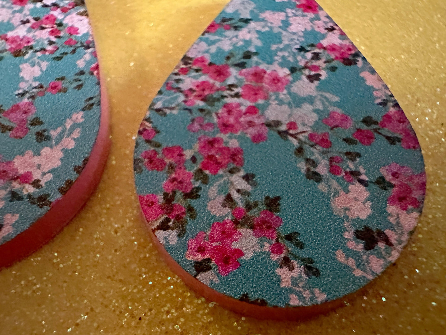 Pink Flower Earrings: Laser Cut Acrylic Flowers, Floral, Blue, Botany, Garden, Summer Vibes, Cherry Blossoms, Best Gifts for Her/Him/Them