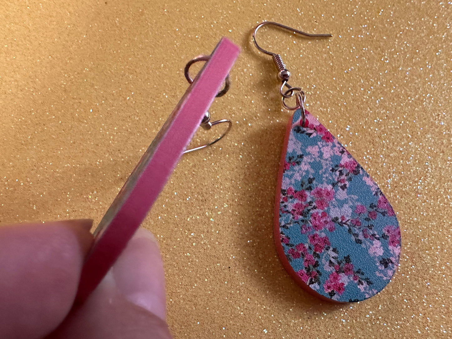 Pink Flower Earrings: Laser Cut Acrylic Flowers, Floral, Blue, Botany, Garden, Summer Vibes, Cherry Blossoms, Best Gifts for Her/Him/Them