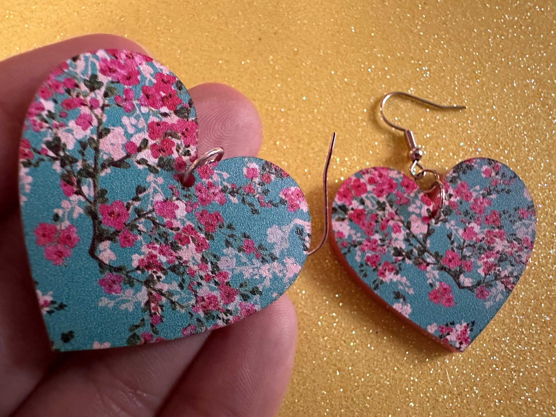 Pink Flower Earrings: Laser Cut Acrylic Flowers, Floral, Blue, Botany, Garden, Summer Vibes, Cherry Blossoms, Best Gifts for Her/Him/Them