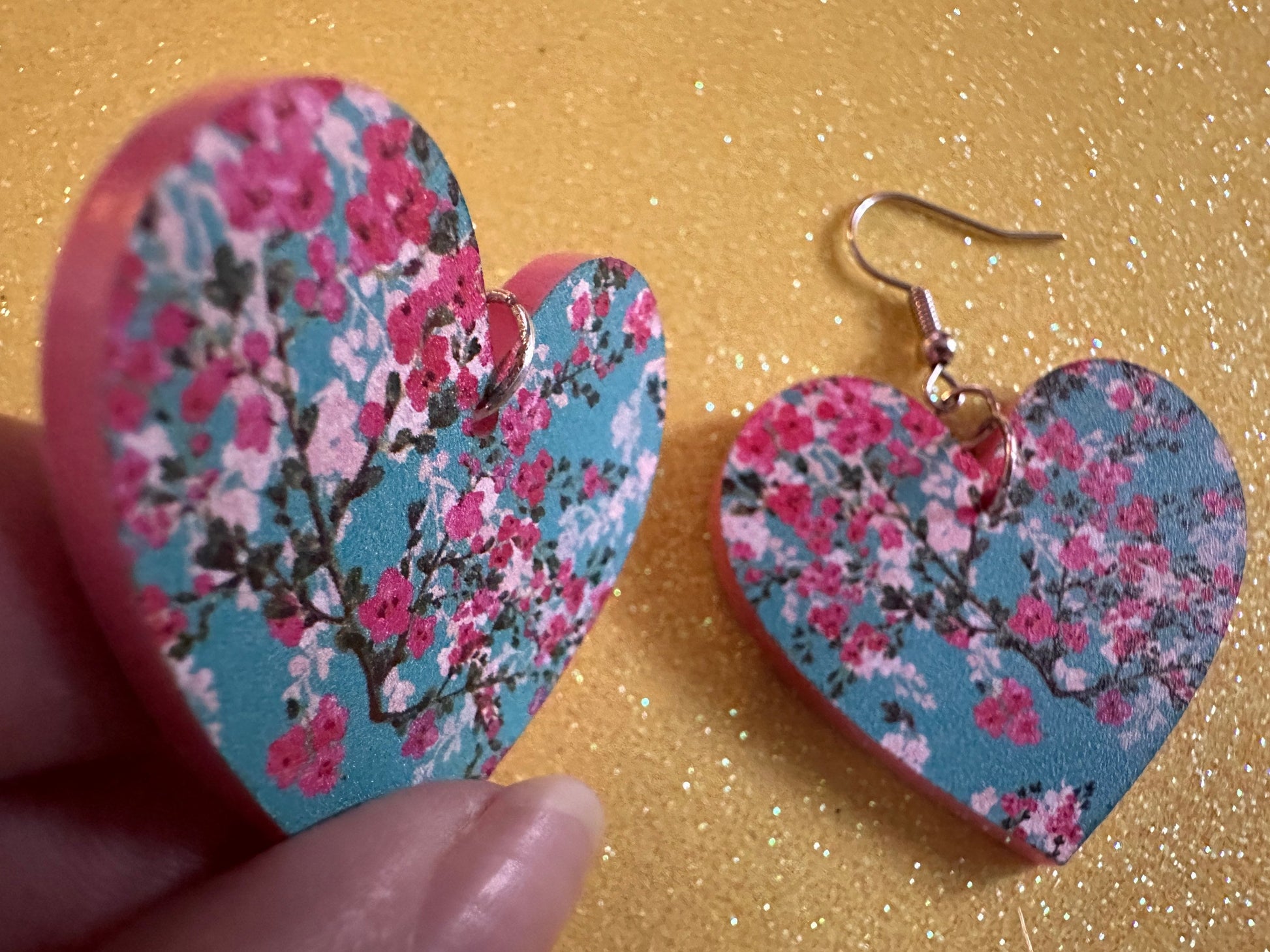 Pink Flower Earrings: Laser Cut Acrylic Flowers, Floral, Blue, Botany, Garden, Summer Vibes, Cherry Blossoms, Best Gifts for Her/Him/Them