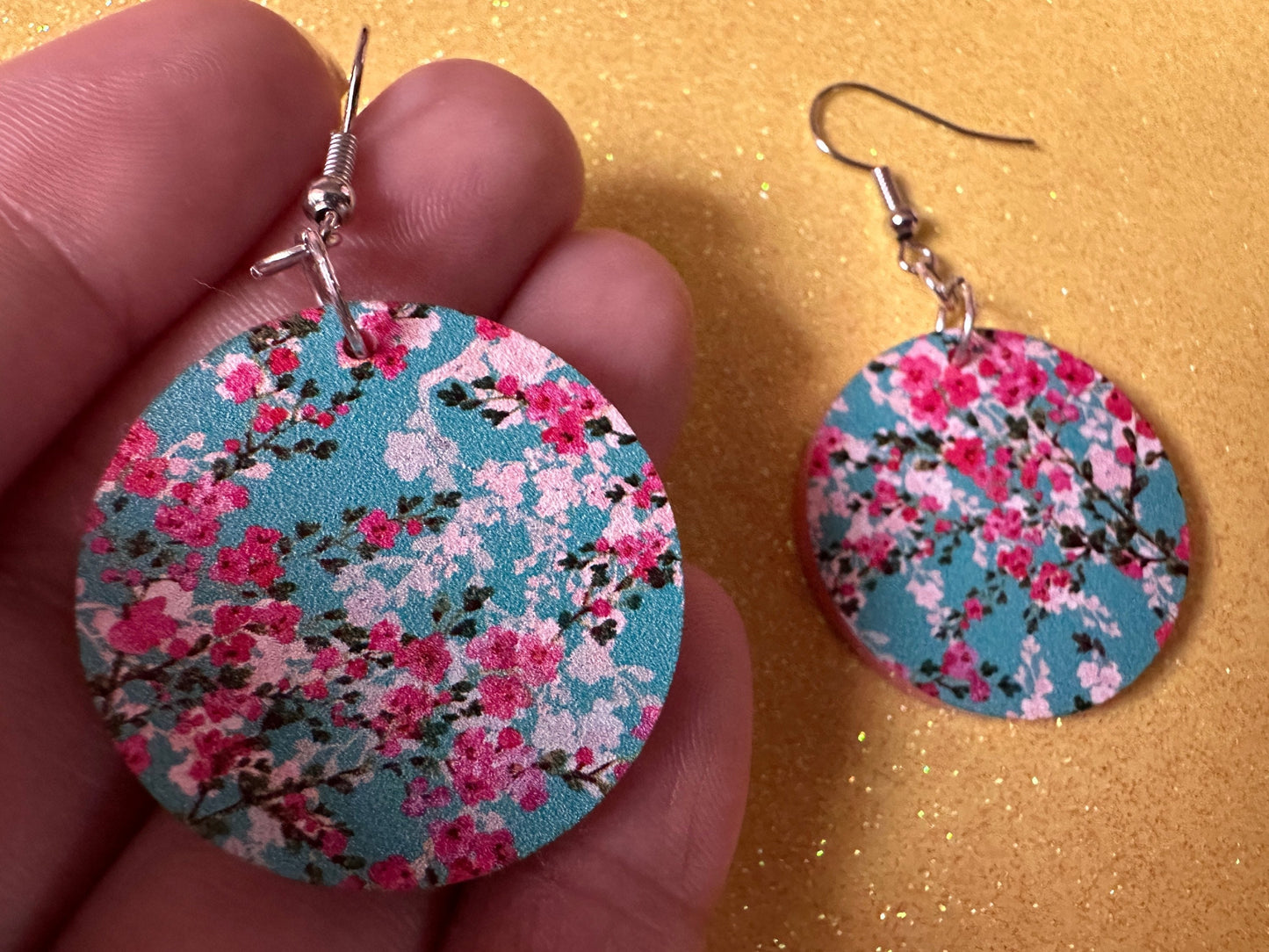 Pink Flower Earrings: Laser Cut Acrylic Flowers, Floral, Blue, Botany, Garden, Summer Vibes, Cherry Blossoms, Best Gifts for Her/Him/Them